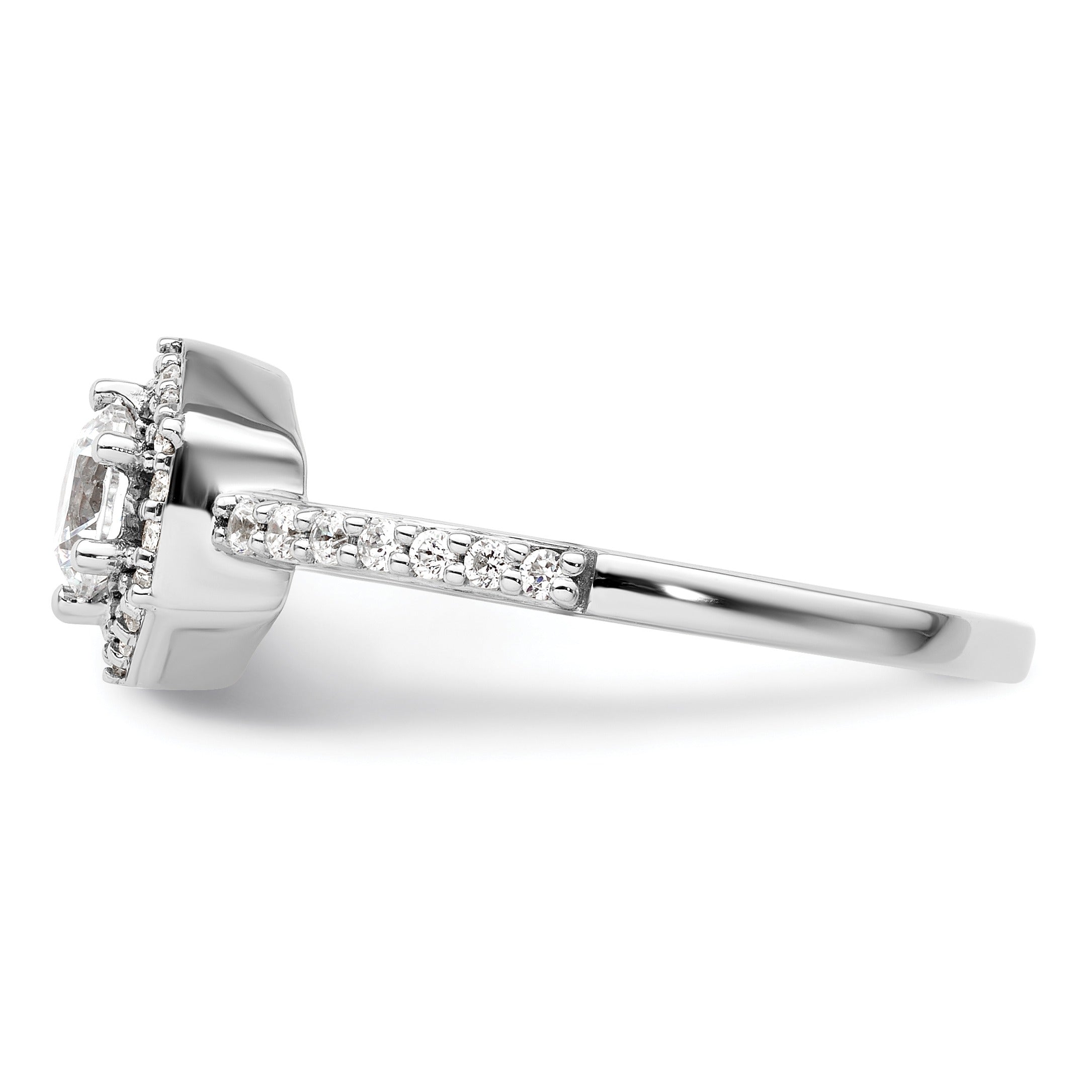 0.62 Carat Lab Grown Diamond Halo Ring 14K White Gold