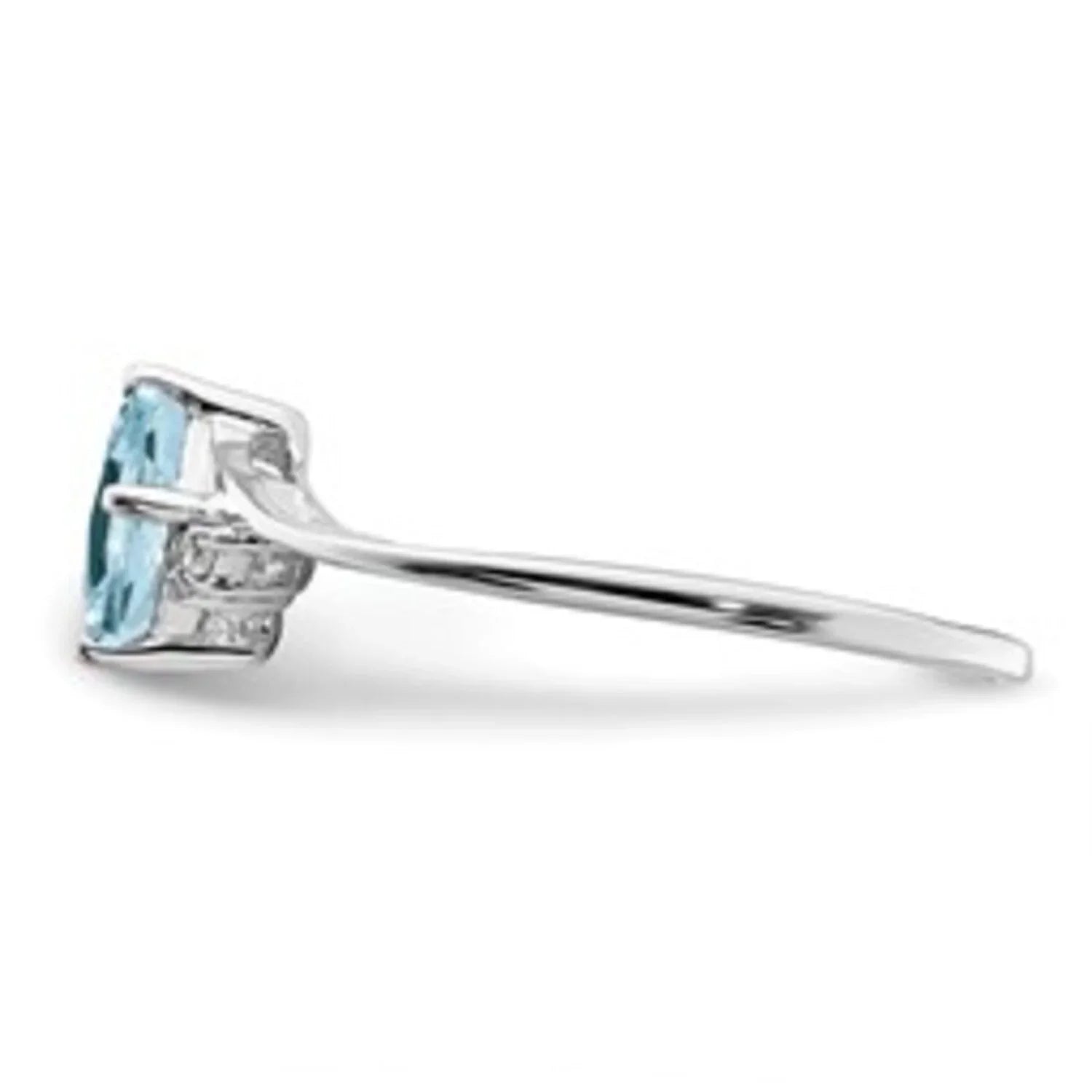 Diamond and Aquamarine Bypass Ring - Fine Diamond