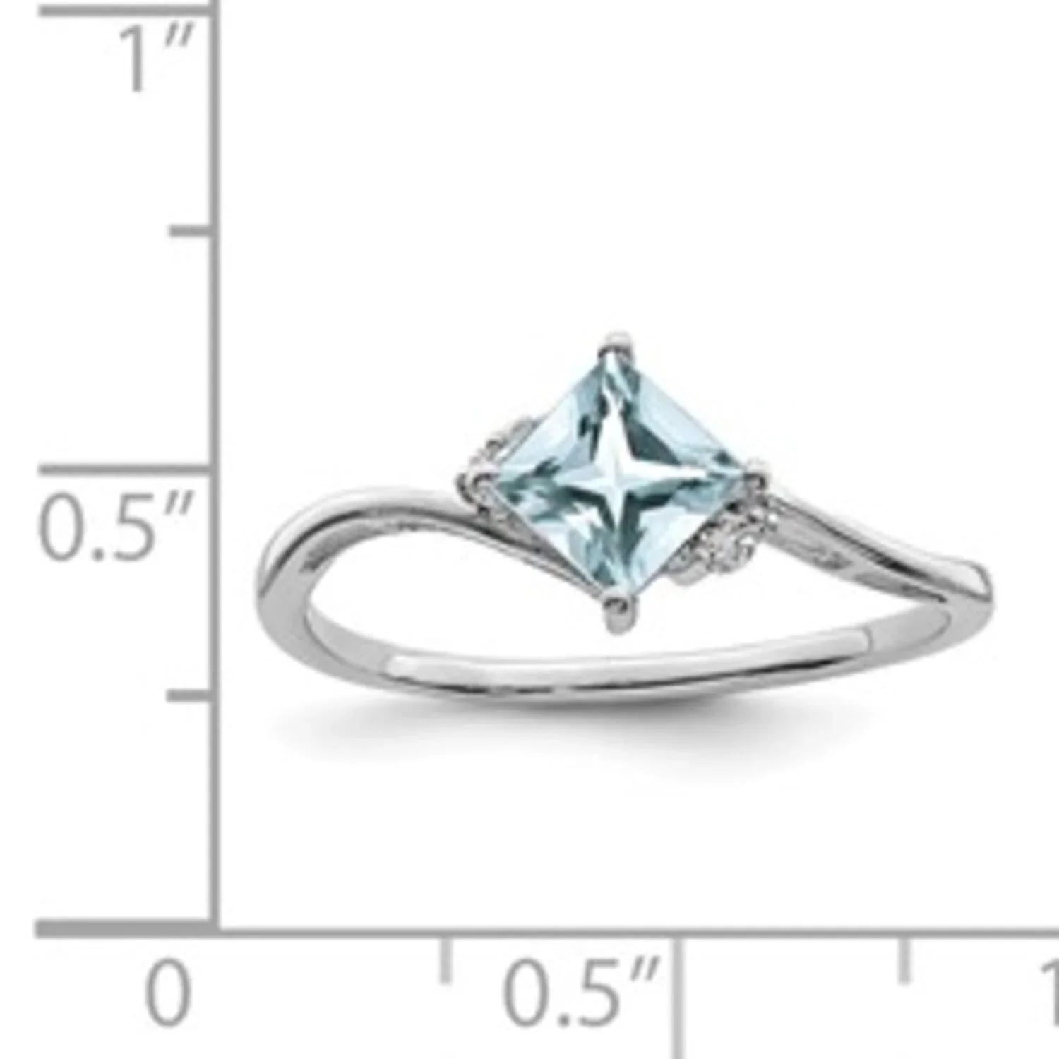 Diamond and Aquamarine Bypass Ring - Fine Diamond