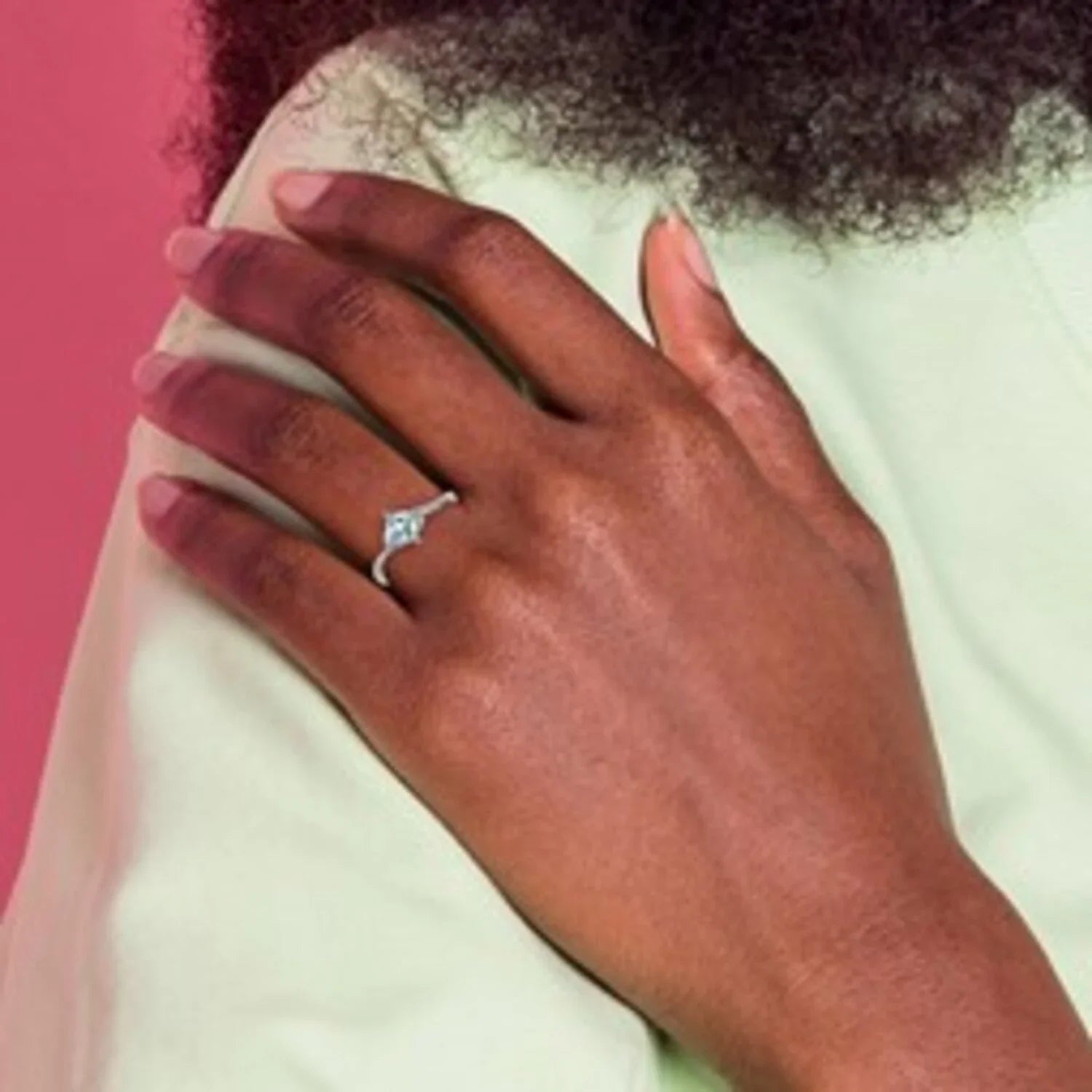 Diamond and Aquamarine Bypass Ring - Fine Diamond