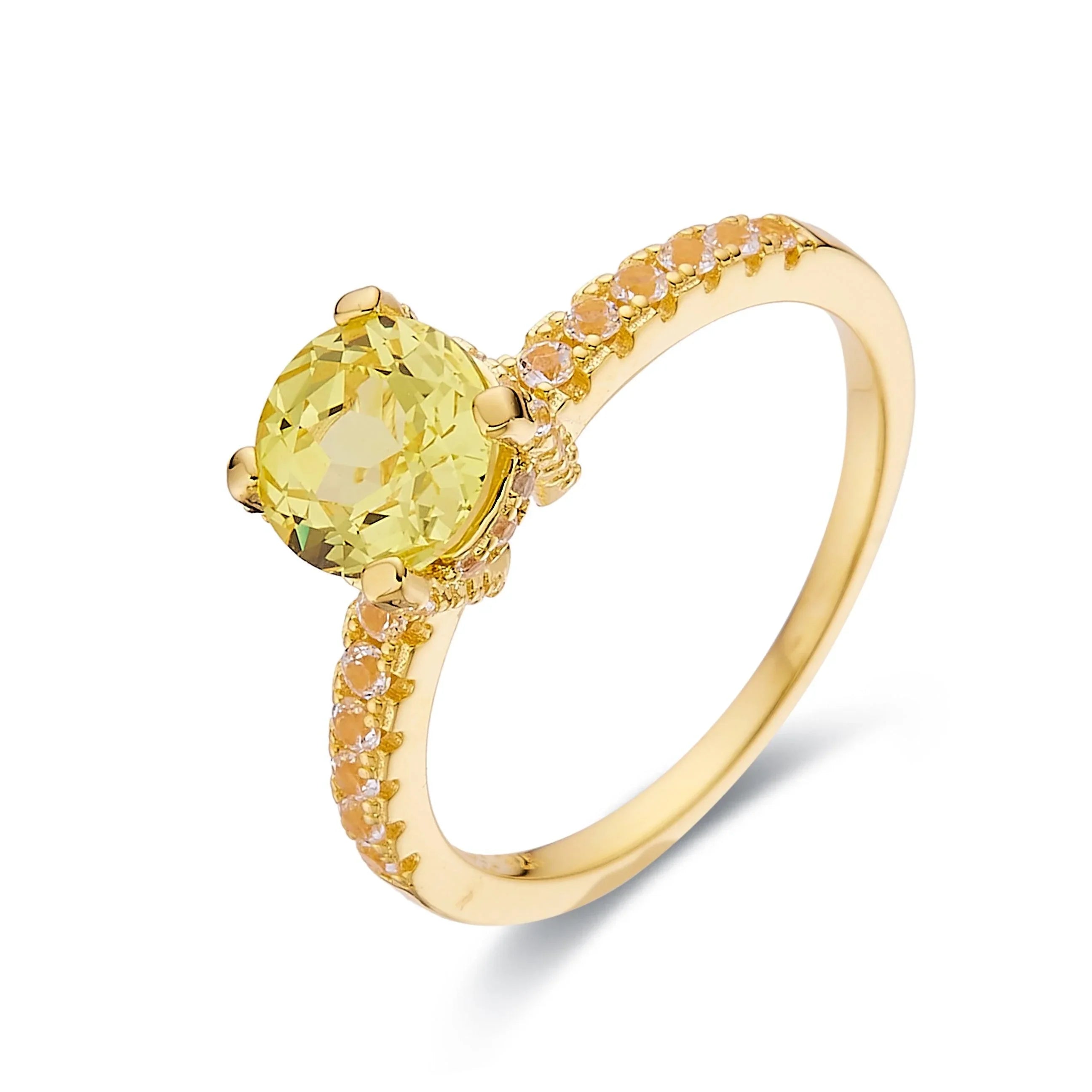 Yellow Sapphire Engagement Ring - Fine Diamond