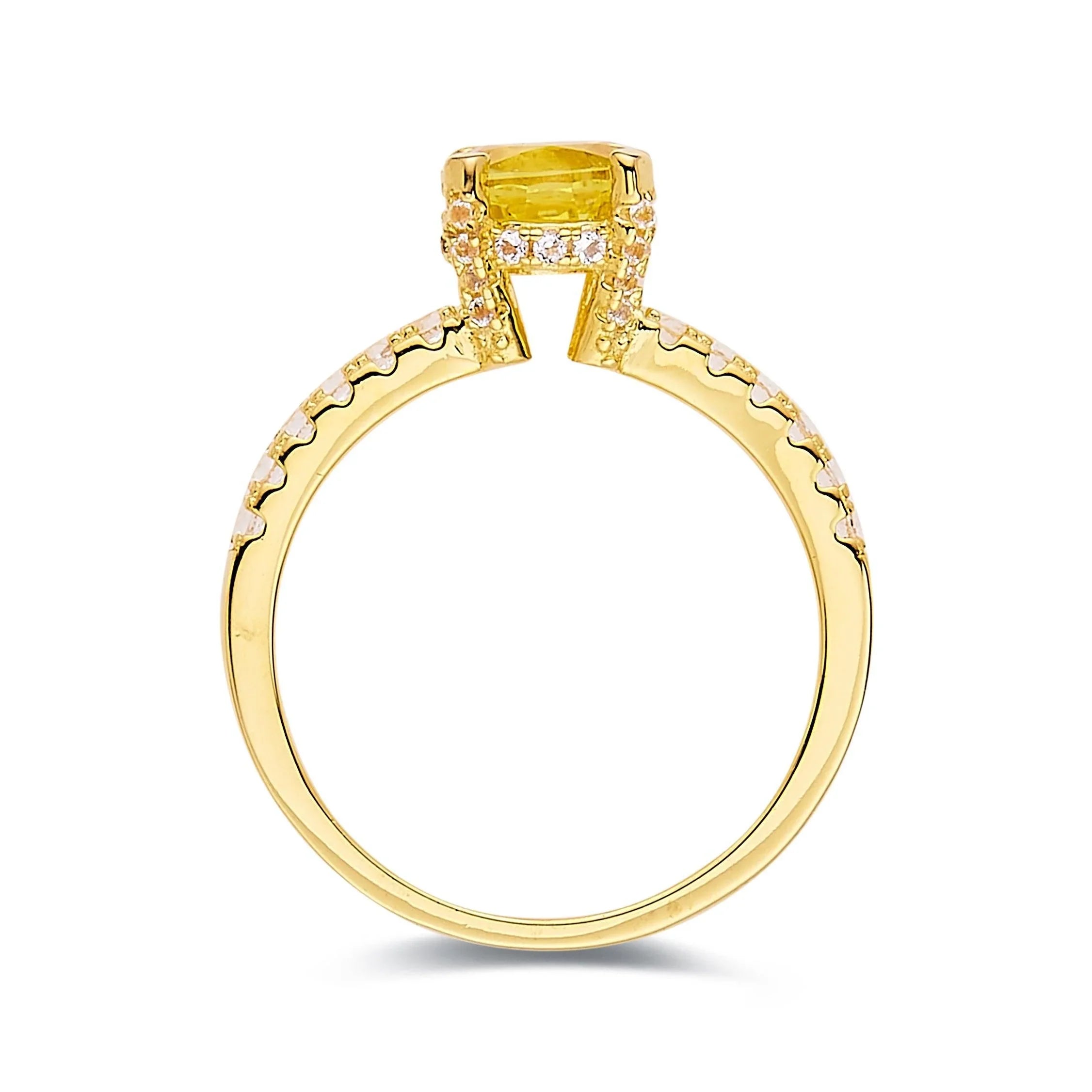 Yellow Sapphire Engagement Ring - Fine Diamond