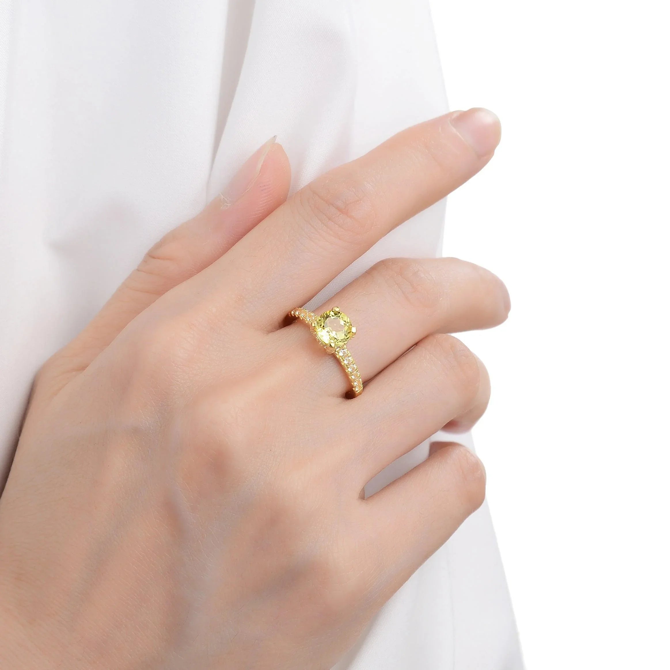 Yellow Sapphire Engagement Ring - Fine Diamond