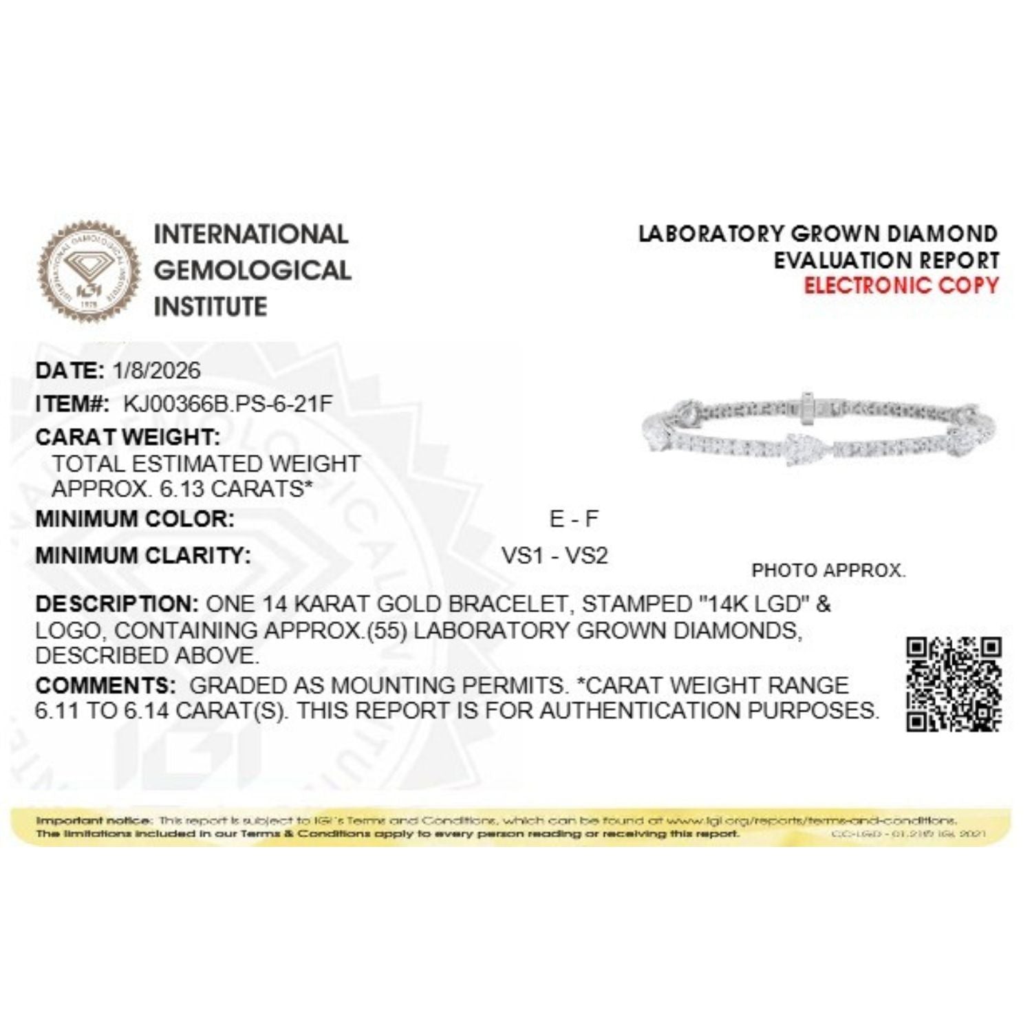 6Cttw Pear Shaped Lab Grown Diamond (F/VS) East West Station Bracelet in 14K Gold