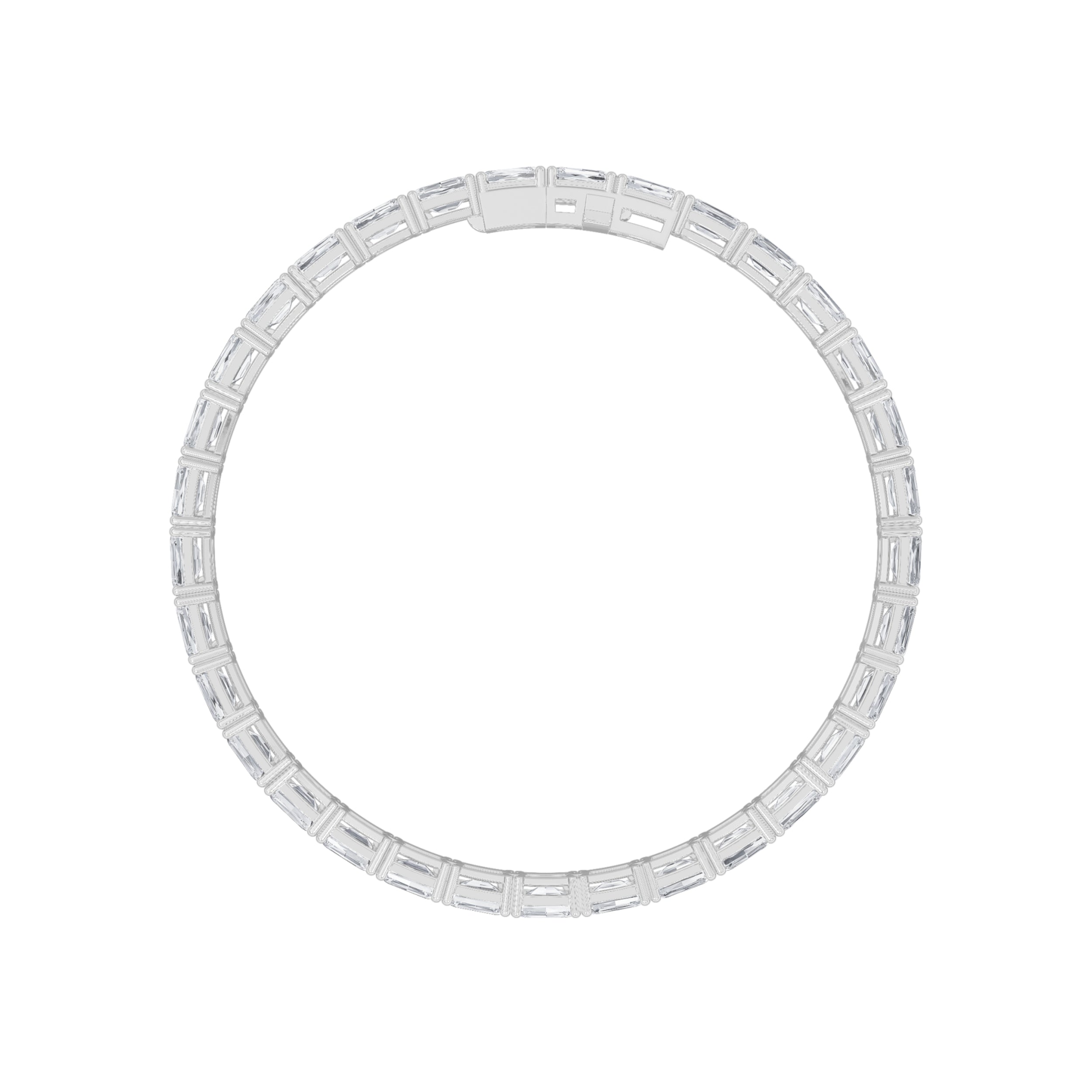 Radiant Shaped Lab Grown Diamond White Gold Bracelet