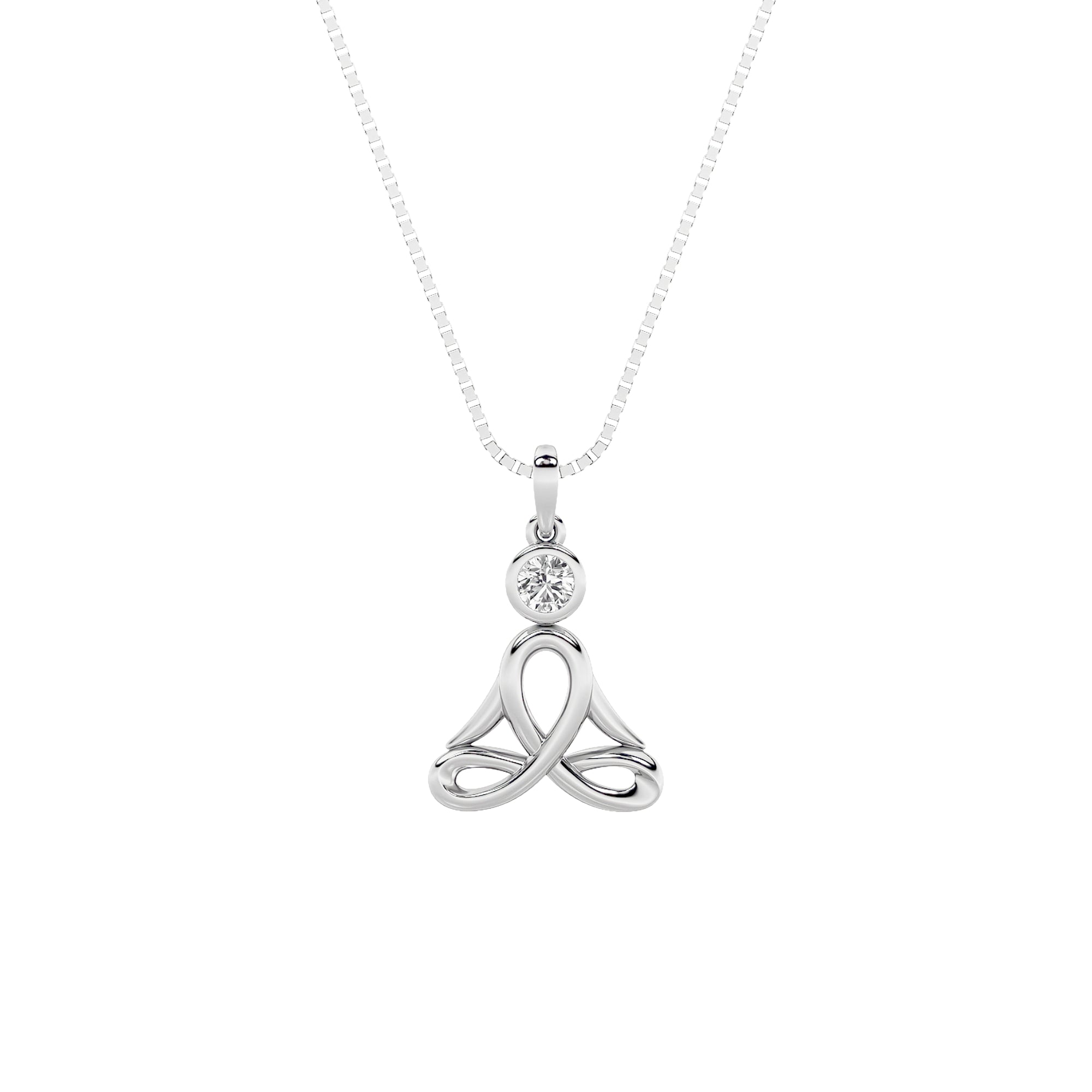 0.2ct round-shaped lab-grown diamond pendant in 14K White Gold