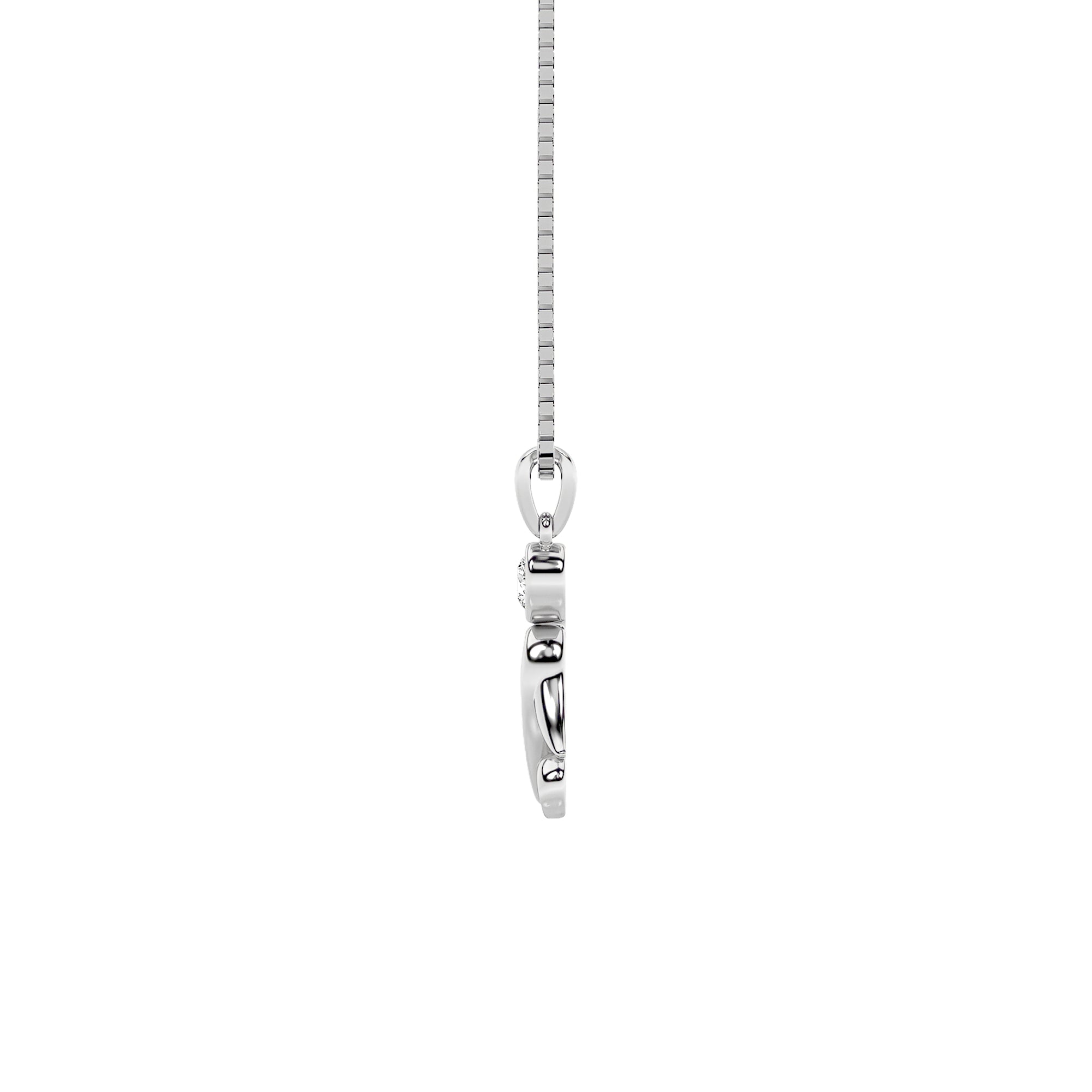 0.2ct round-shaped lab-grown diamond pendant in 14K White Gold