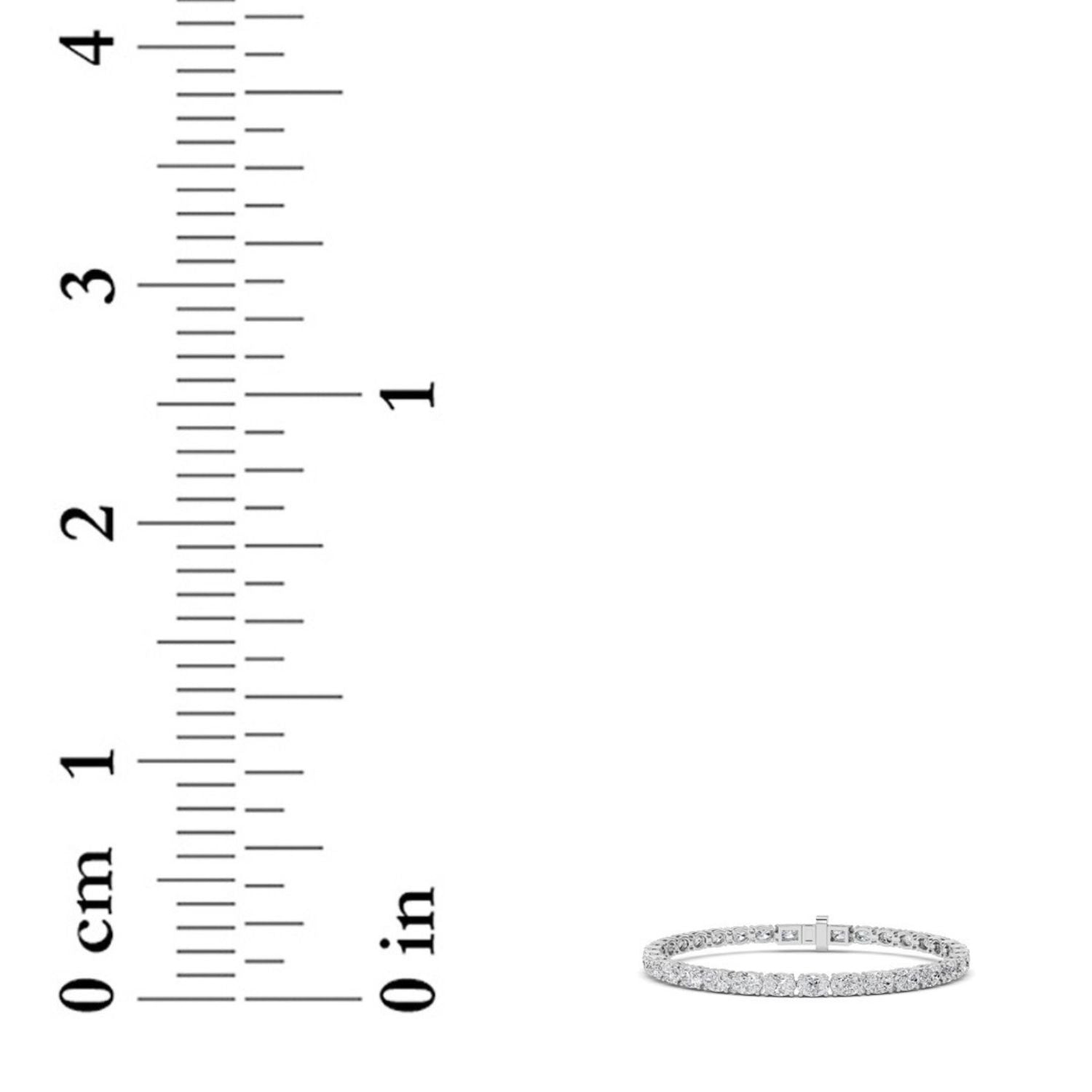 Oval (F/VS) Lab Grown Diamond Prong 14K White Gold Classic Line Tennis Bracelet