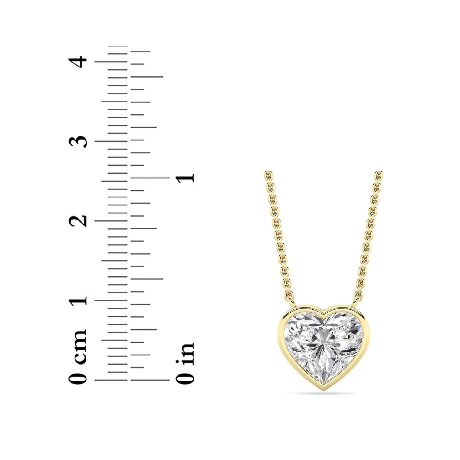 Heart Lab Grown Diamond (F/VS ) Prong 14k Yellow Gold Pendant Necklace