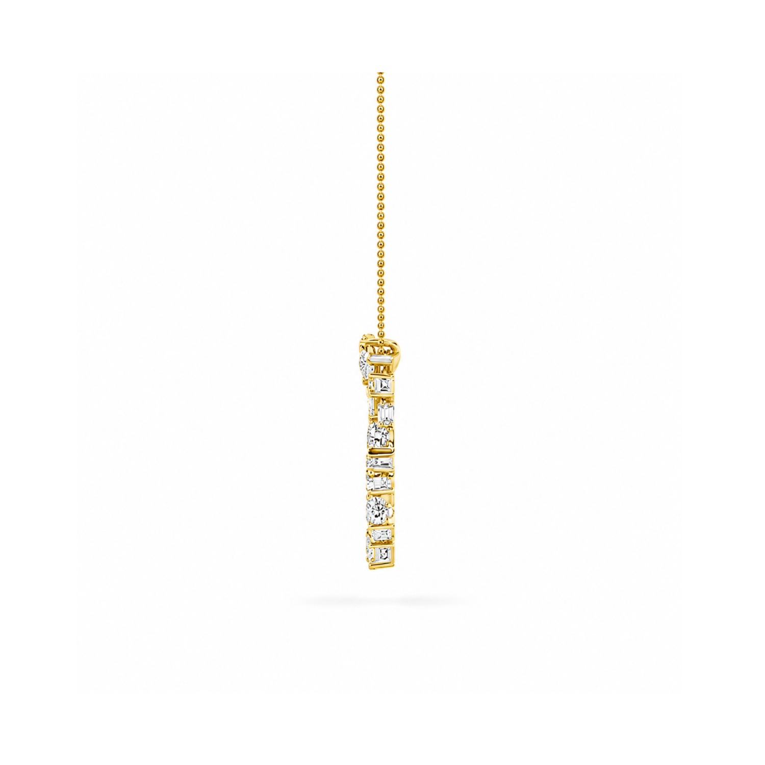 3.0 Ctw Multi-Shape (F/VS) Lab Grown Diamond Prong 14K Yellow Gold Open Circle Pendant Necklace