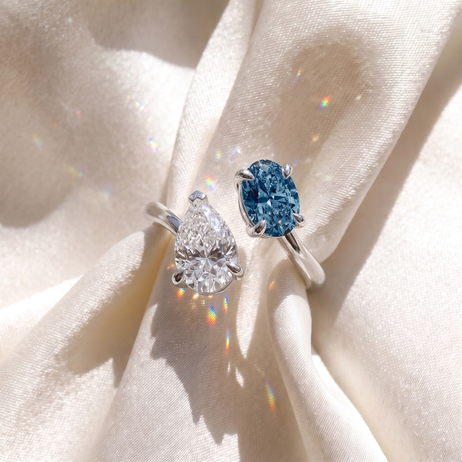 3Cttw Oval Shaped Lab Grown Diamond (F/VS) Toi et Moi Fashion Engagement Ring in 14K Gold