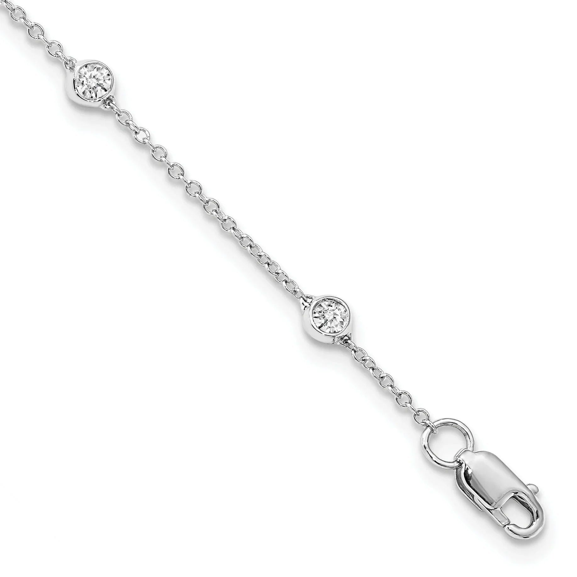 14k Gold Lab Grown Diamond Station Bracelets - Fine Diamond