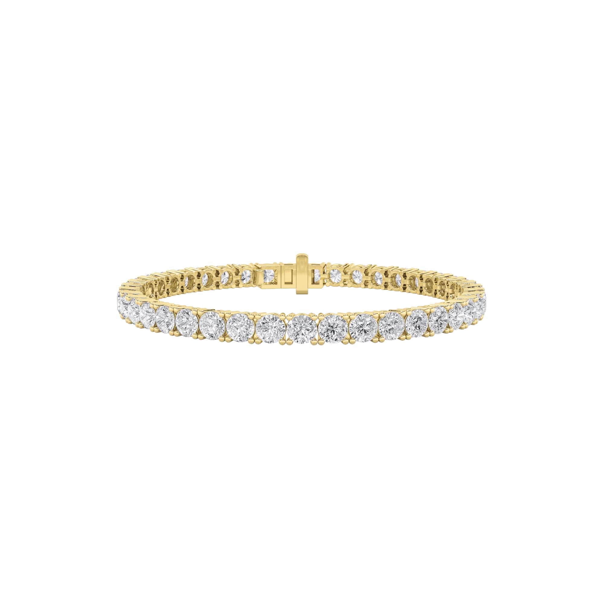 Round Shaped Lab Grown Diamond (F/VS) Classic Tennis Bracelet in 14K Gold