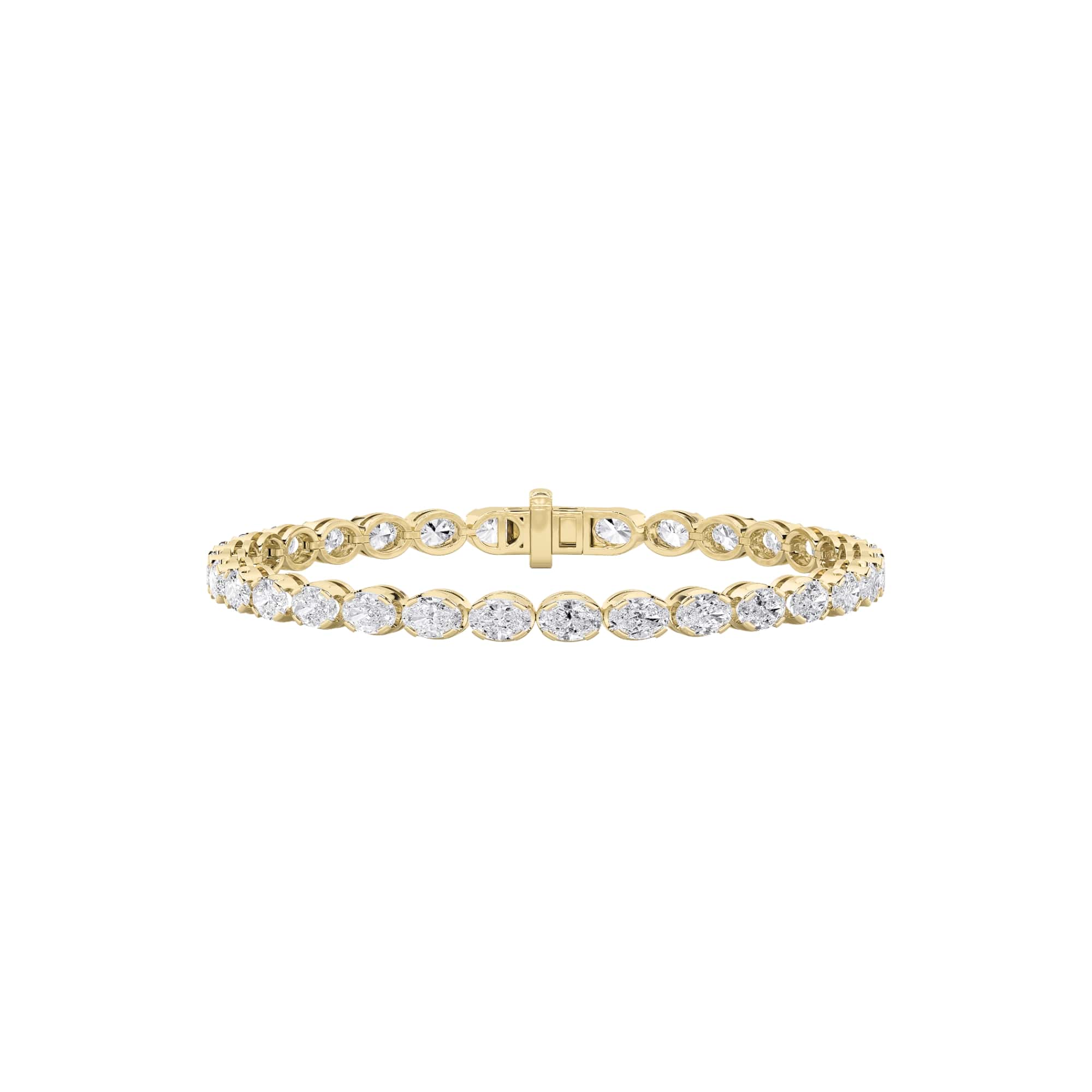 Oval Shaped Lab Grown Diamond (F/VS) Bracelet in 14K Gold