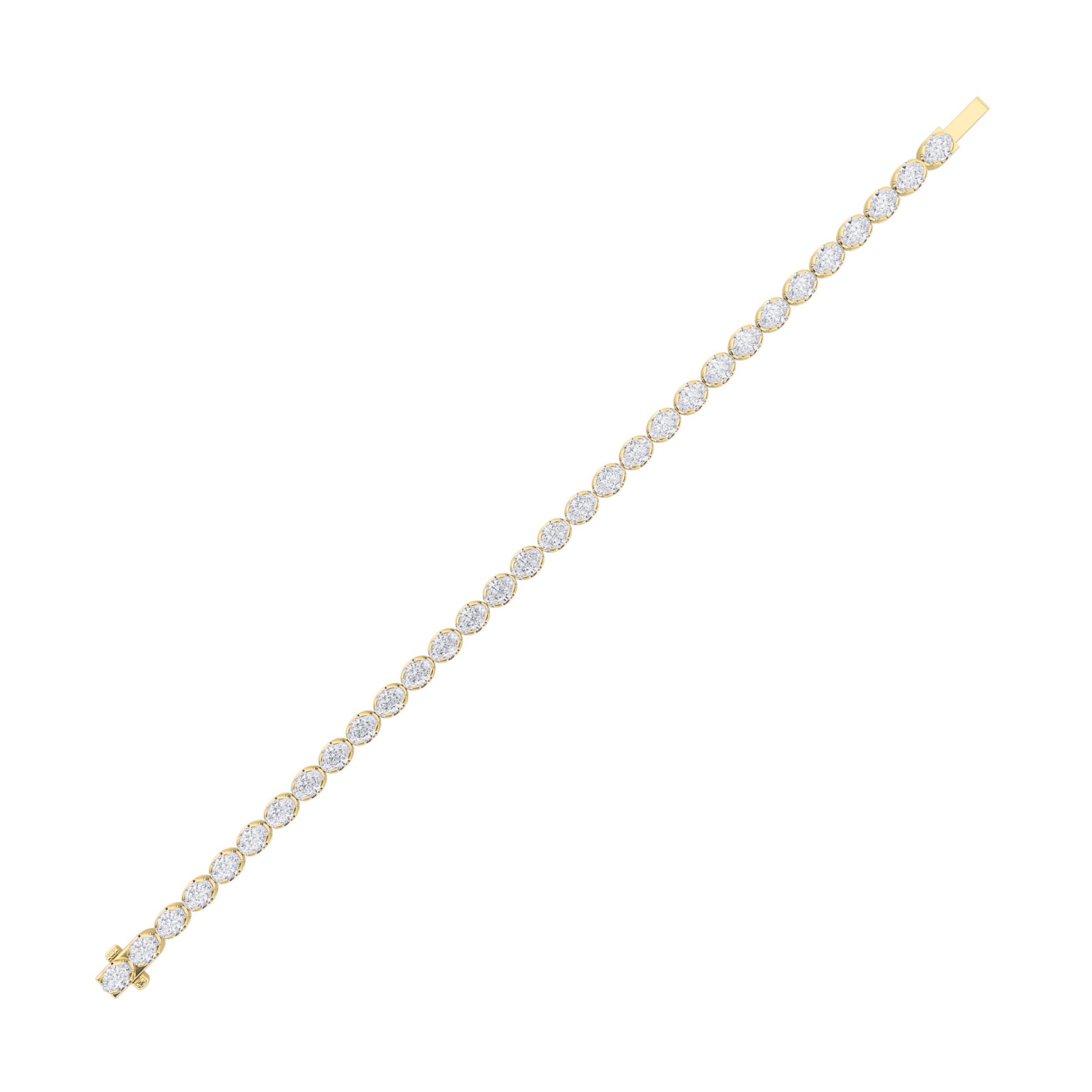 Oval Shaped Lab Grown Diamond (F/VS) Bracelet in 14K Gold