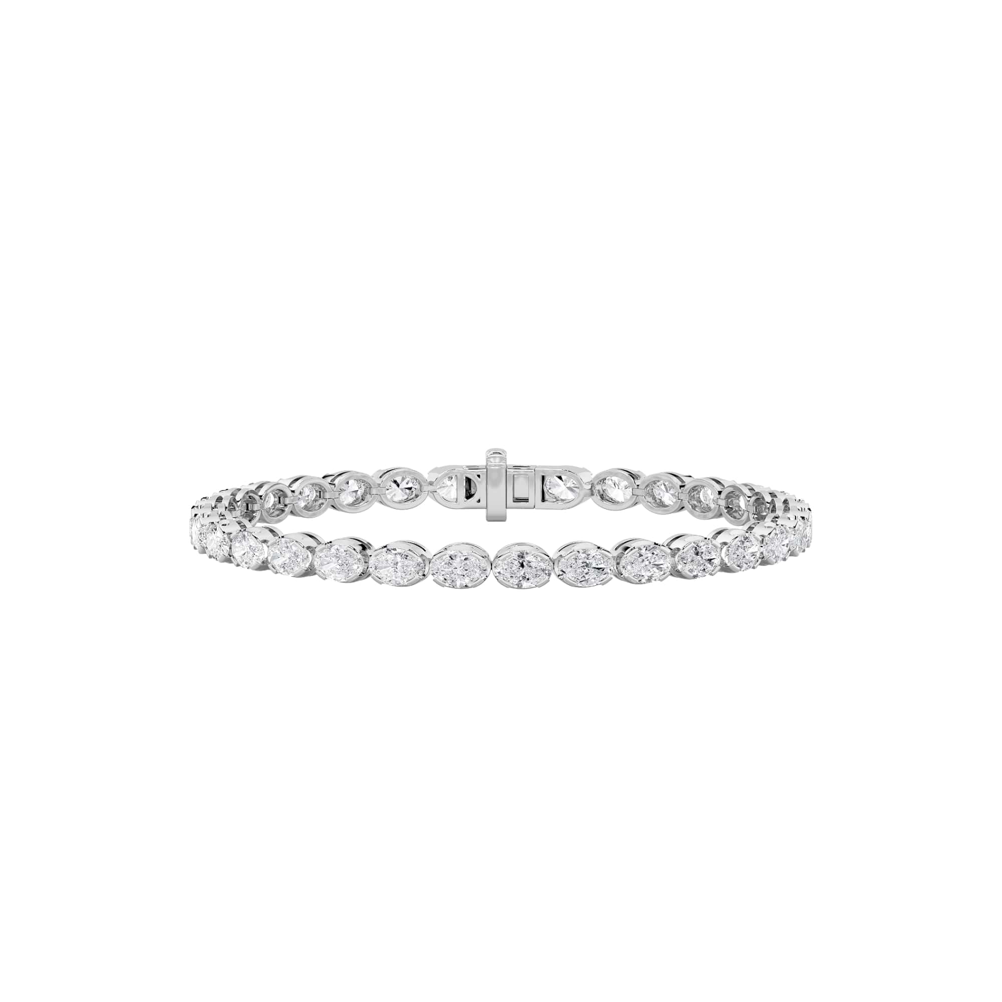 Oval Shaped Lab Grown Diamond (F/VS) Bracelet in 14K Gold