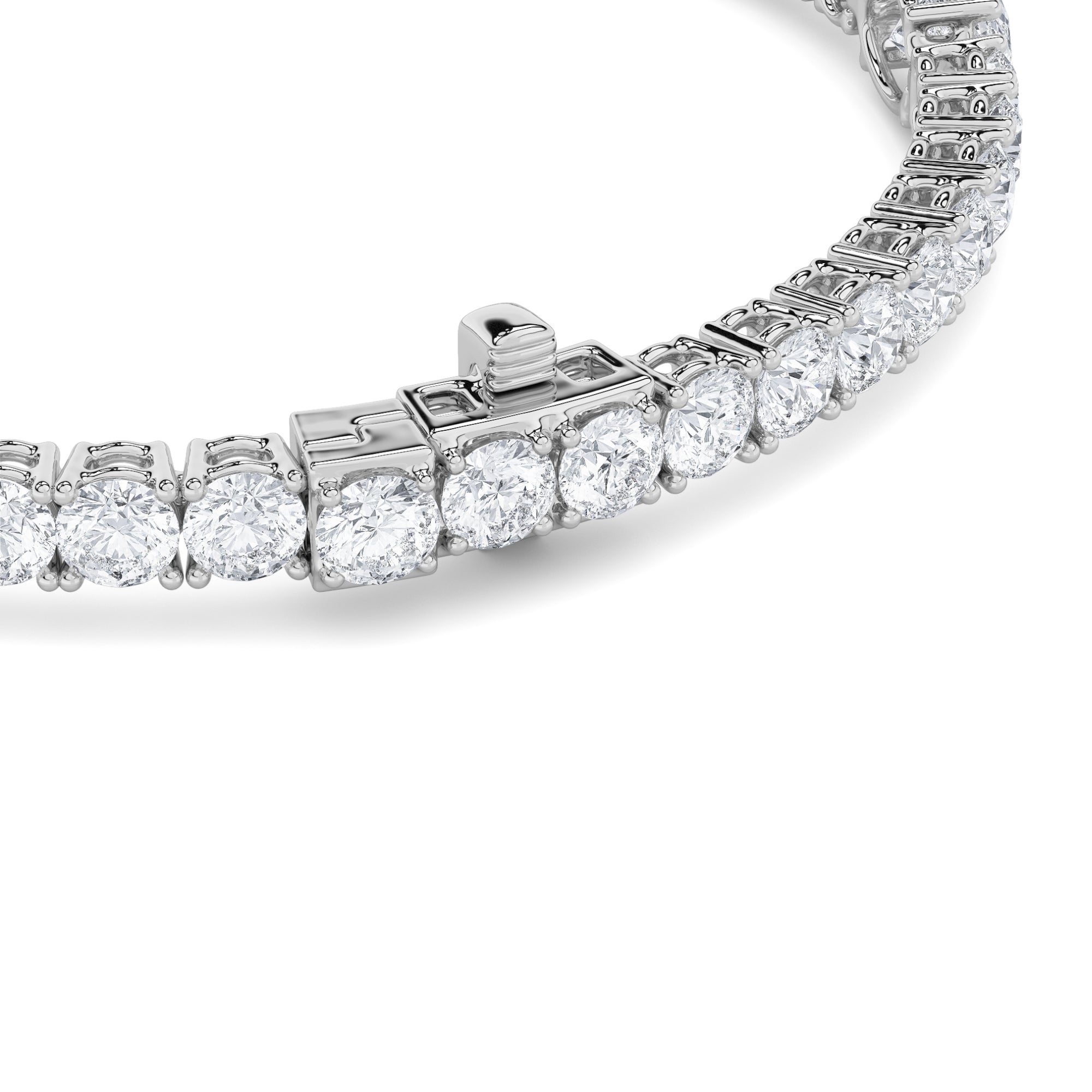 10Cttw Oval Lab Grown Diamond (F/VS) East West Station Bracelet in 14K White Gold