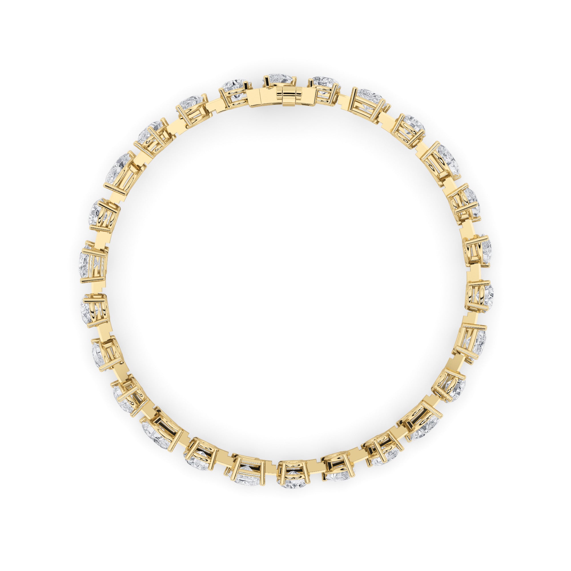 10.5Cttw Mix Shaped Lab Grown Diamond (F/VS) North South Bracelet in 14K Gold