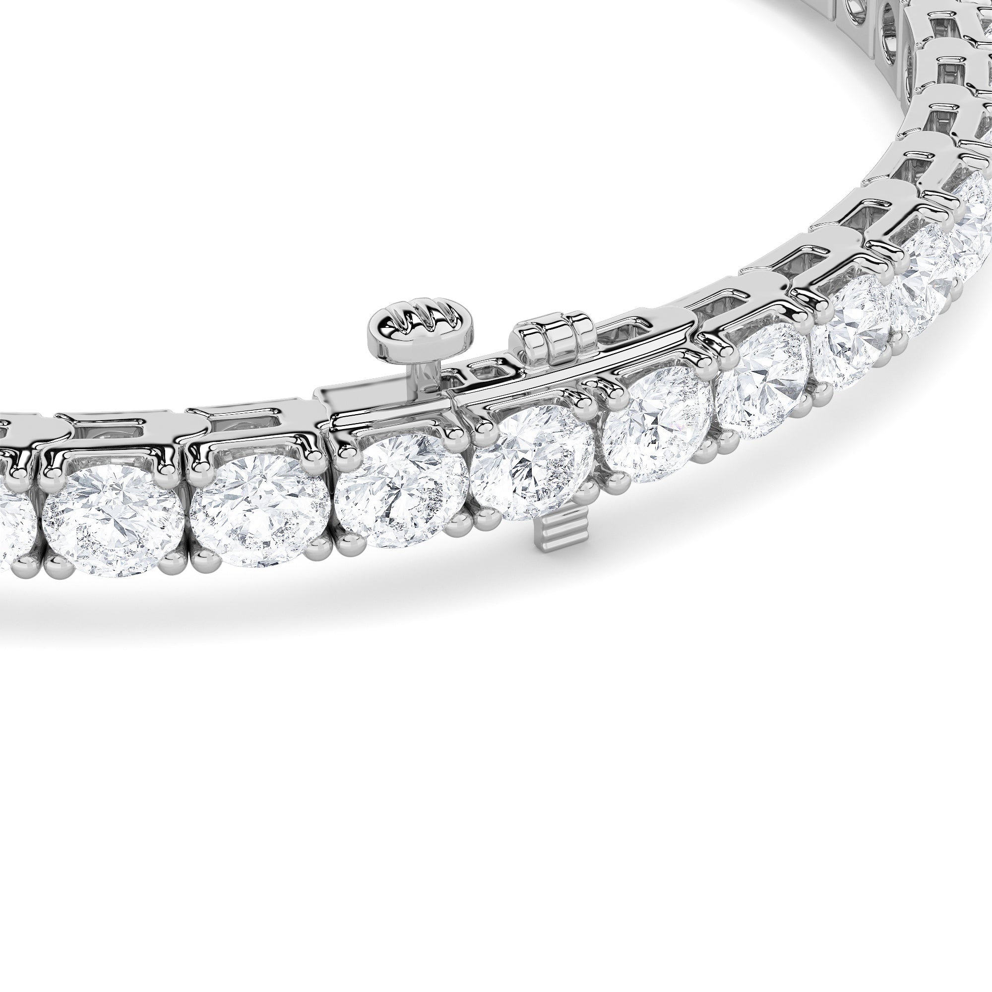 Round Shaped Lab Grown Diamond (F/VS) Bracelet in 14K Gold