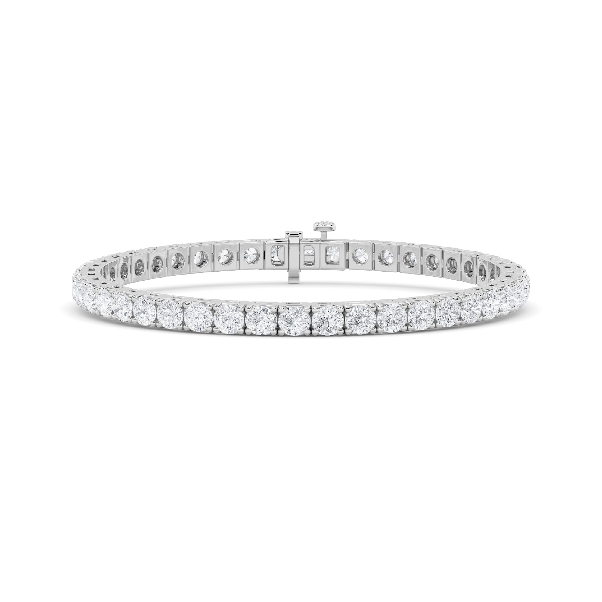 Round Shaped Lab Grown Diamond (F/VS) Bracelet in 14K Gold