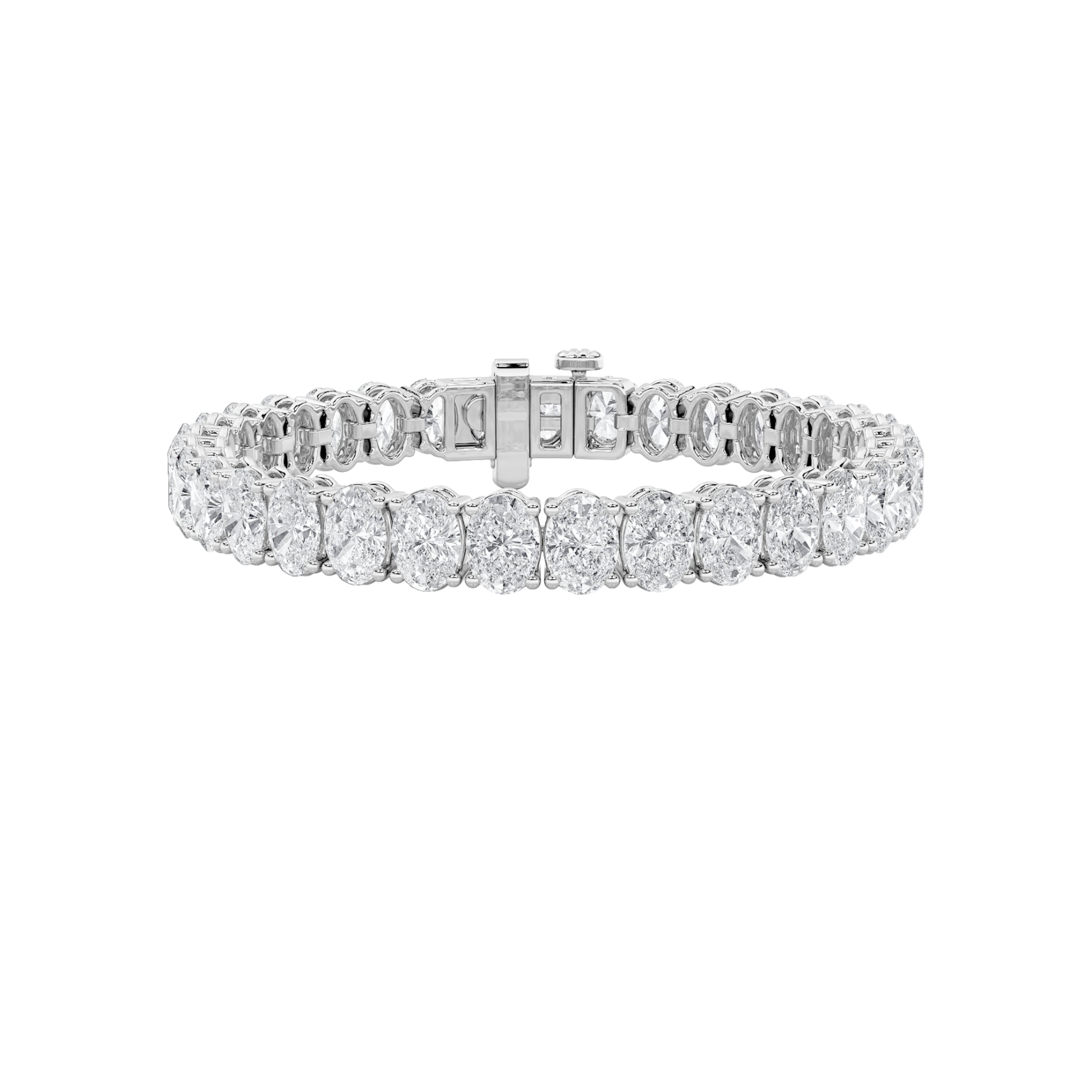 Oval Shaped Lab Grown Diamond North South Bracelet in 14K Gold (F/VS)
