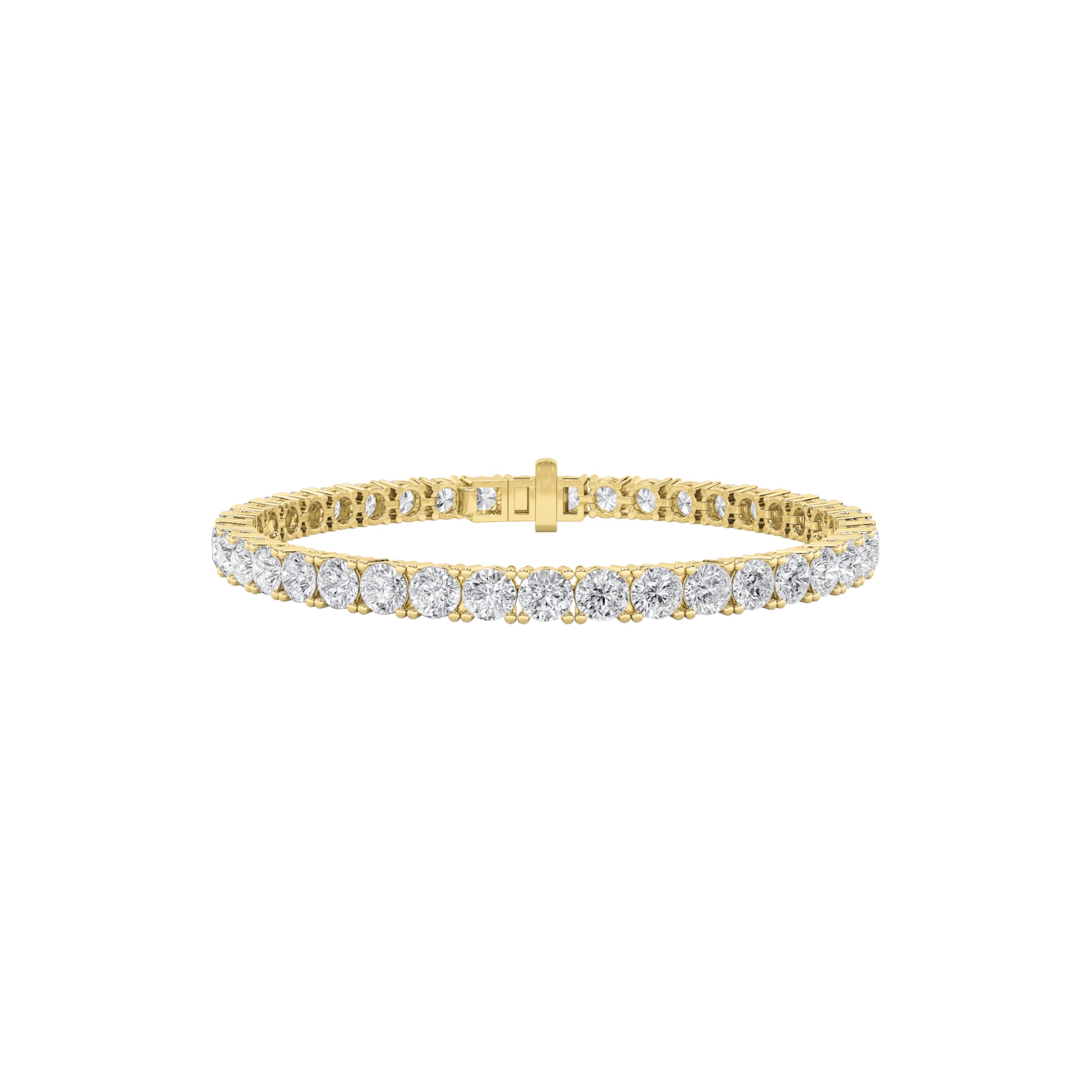Round Shaped Lab Grown Diamond Tennis Bracelet in 14K Gold (F/VS)