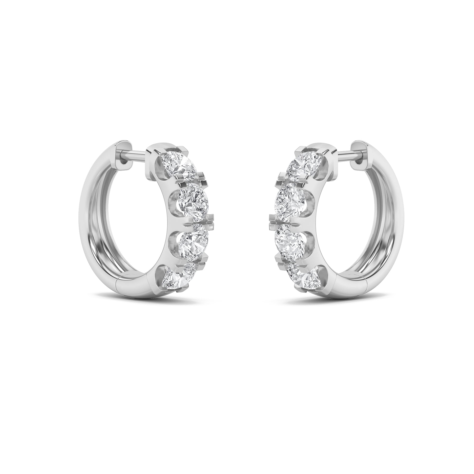 3Cttw Round Shaped Lab Grown Diamond (F/VS) Hoop Earrings in 14K Gold
