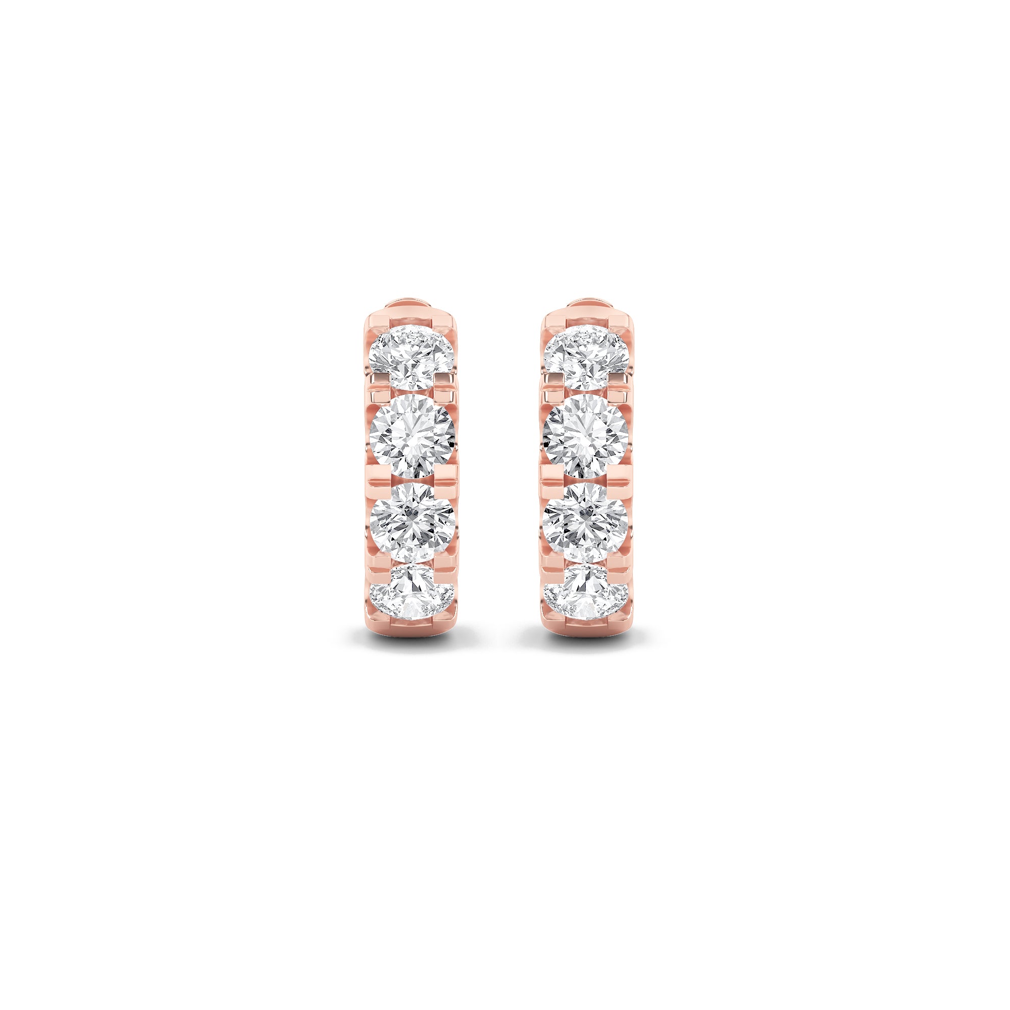 3Cttw Round Shaped Lab Grown Diamond (F/VS) Hoop Earrings in 14K Gold