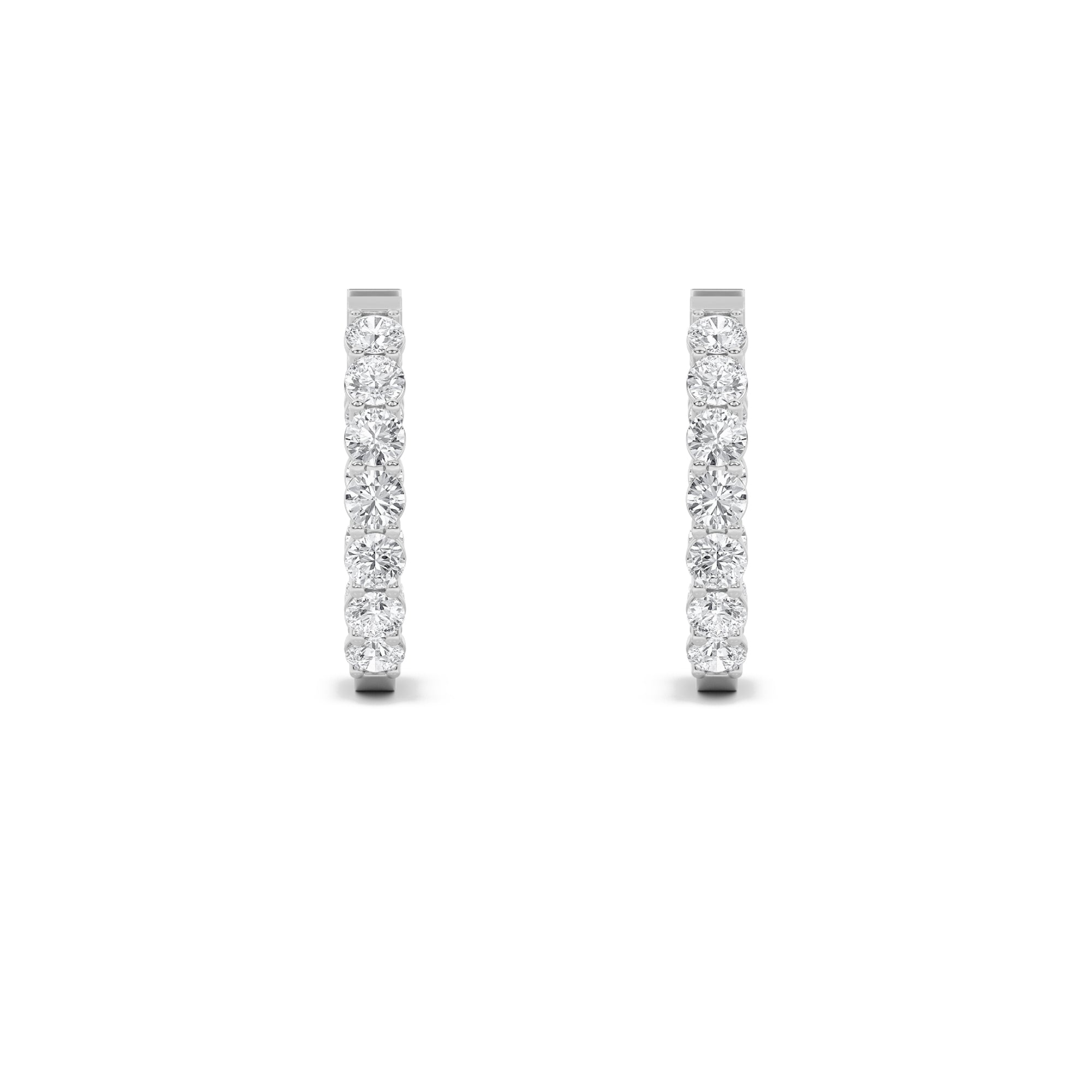 4Cttw Round Shaped Lab Grown Diamond (F/VS) InsideOut Hoop Earrings in 14K Gold