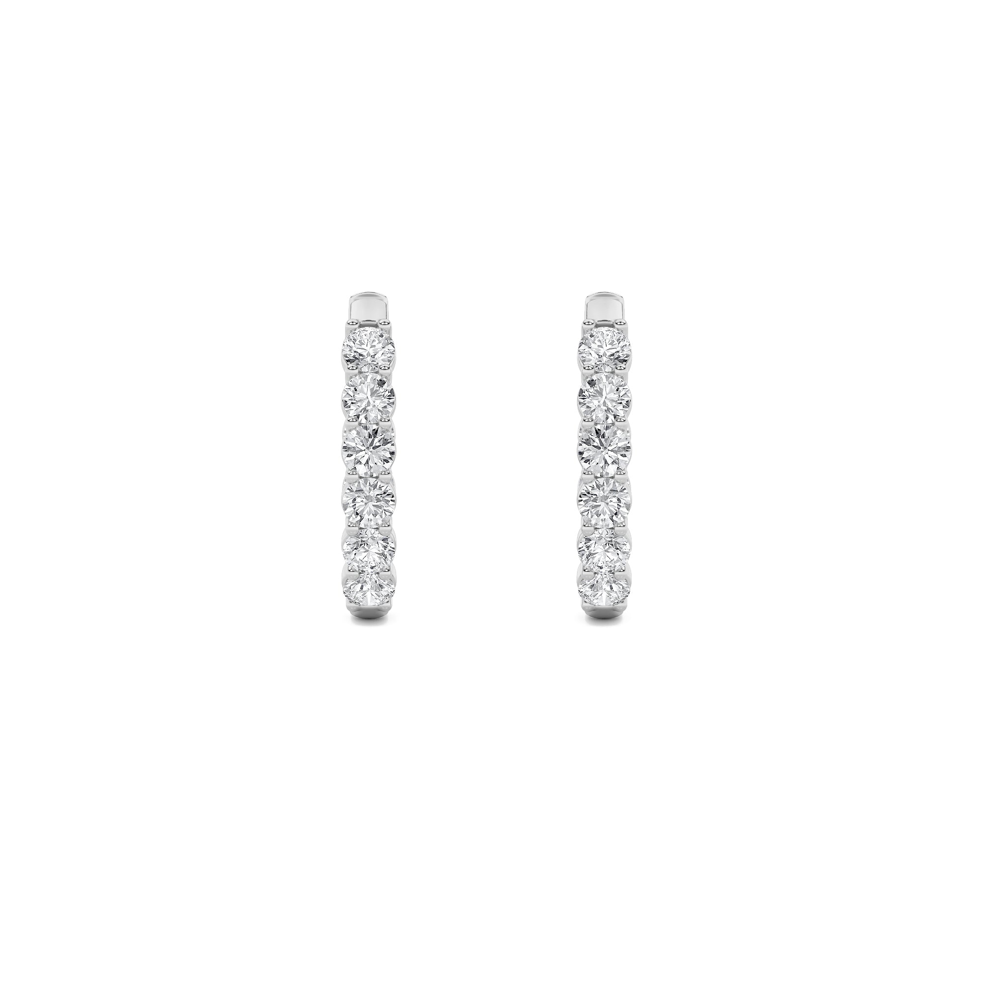 Round Shaped Lab Grown Diamond (F/VS) Inside Out Hoop Earrings in 14K Gold