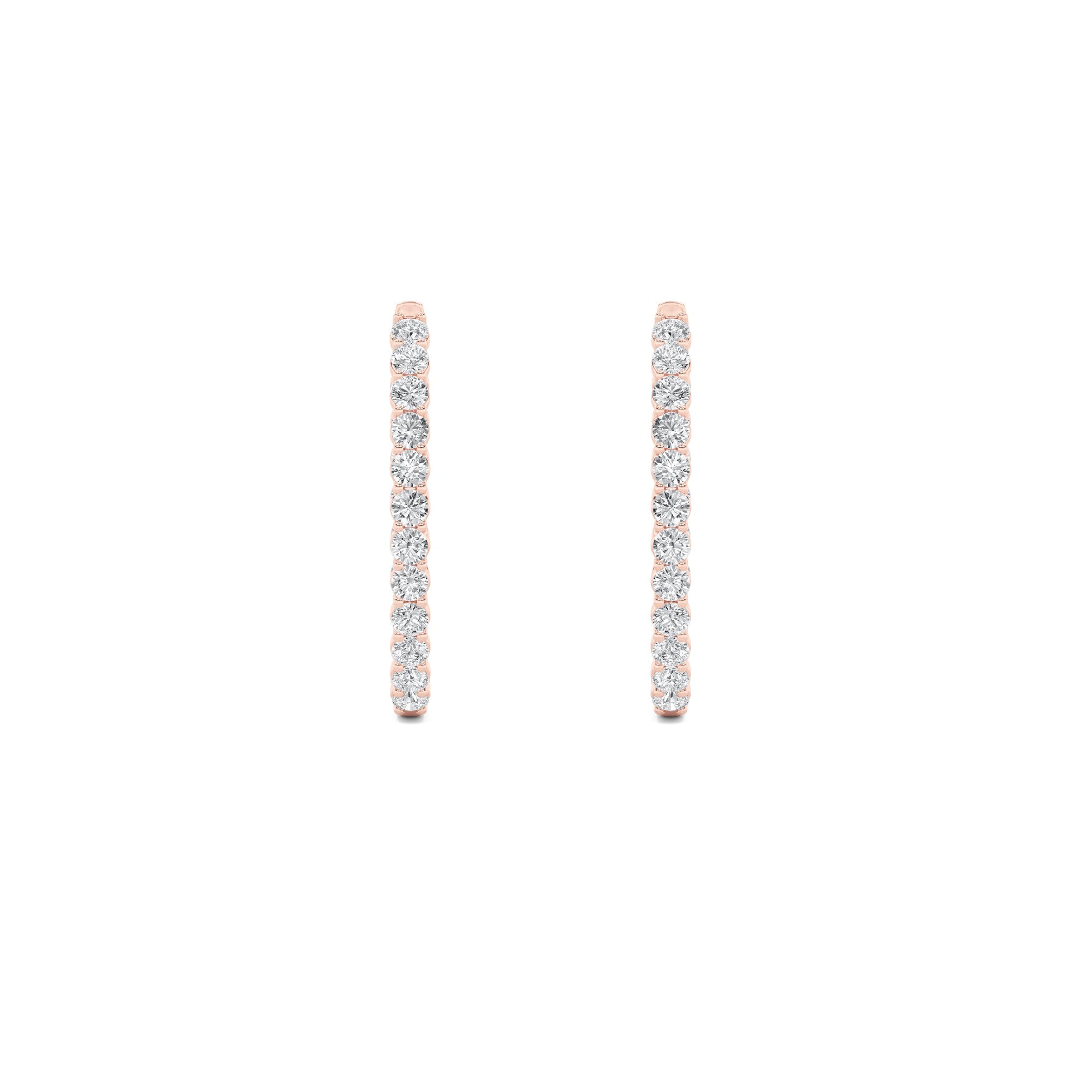 Round Shaped Lab Grown Diamond (F/VS) InsideOut Hoop Earrings in 14K Gold