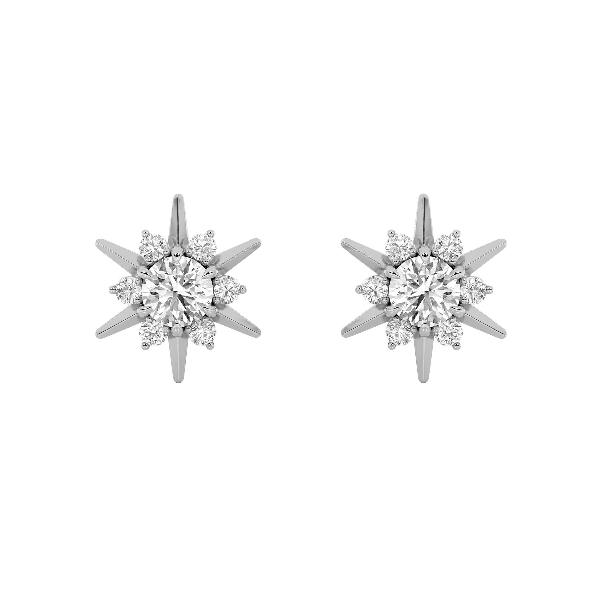 2Cttw Round Shaped Lab Grown Diamond (F/VS) Astralis Earrings in 14K Gold