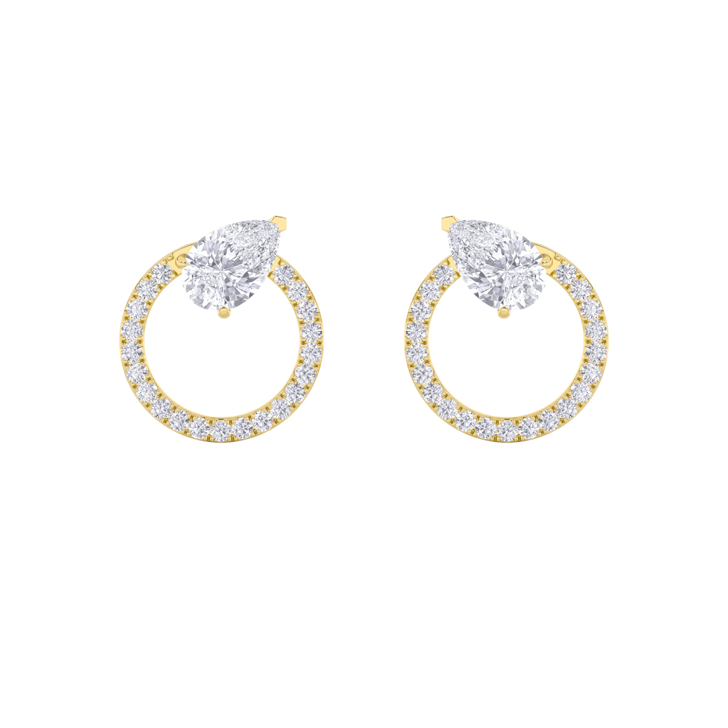 1.5Cttw Pear Shaped Lab Grown Diamond (F/VS) Dangle Fashion Earrings in 14K Gold
