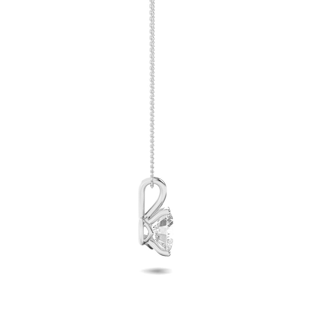 1.0-2.0ct Elongated Cushion Shaped Lab Grown Diamond (F/VS) Split Bale Solitaire Pendant in 14K White Gold