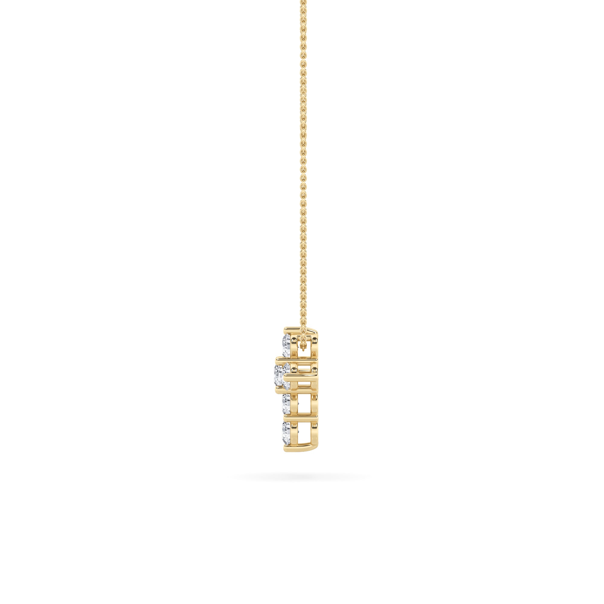 1.5ct Round Shaped Lab Grown Diamond (F/VS) Cross Pendant in 14K Yellow Gold