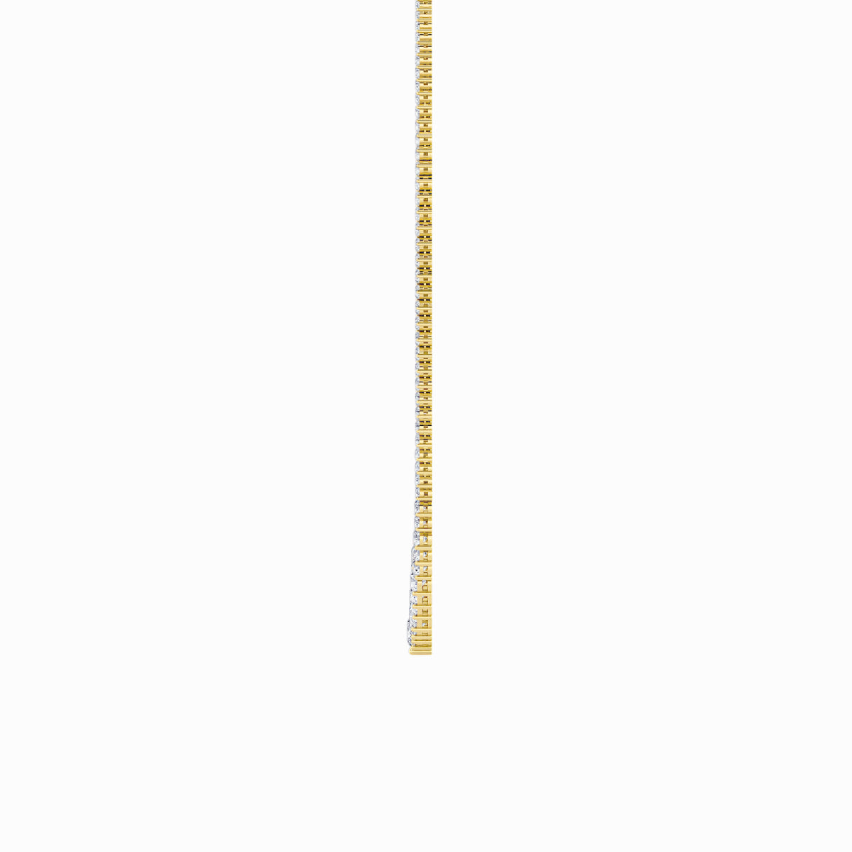 10.0-15.0ct Round Shaped Lab Grown Diamond (F/VS) Three Prong Graduating Necklace in 14K Yellow Gold