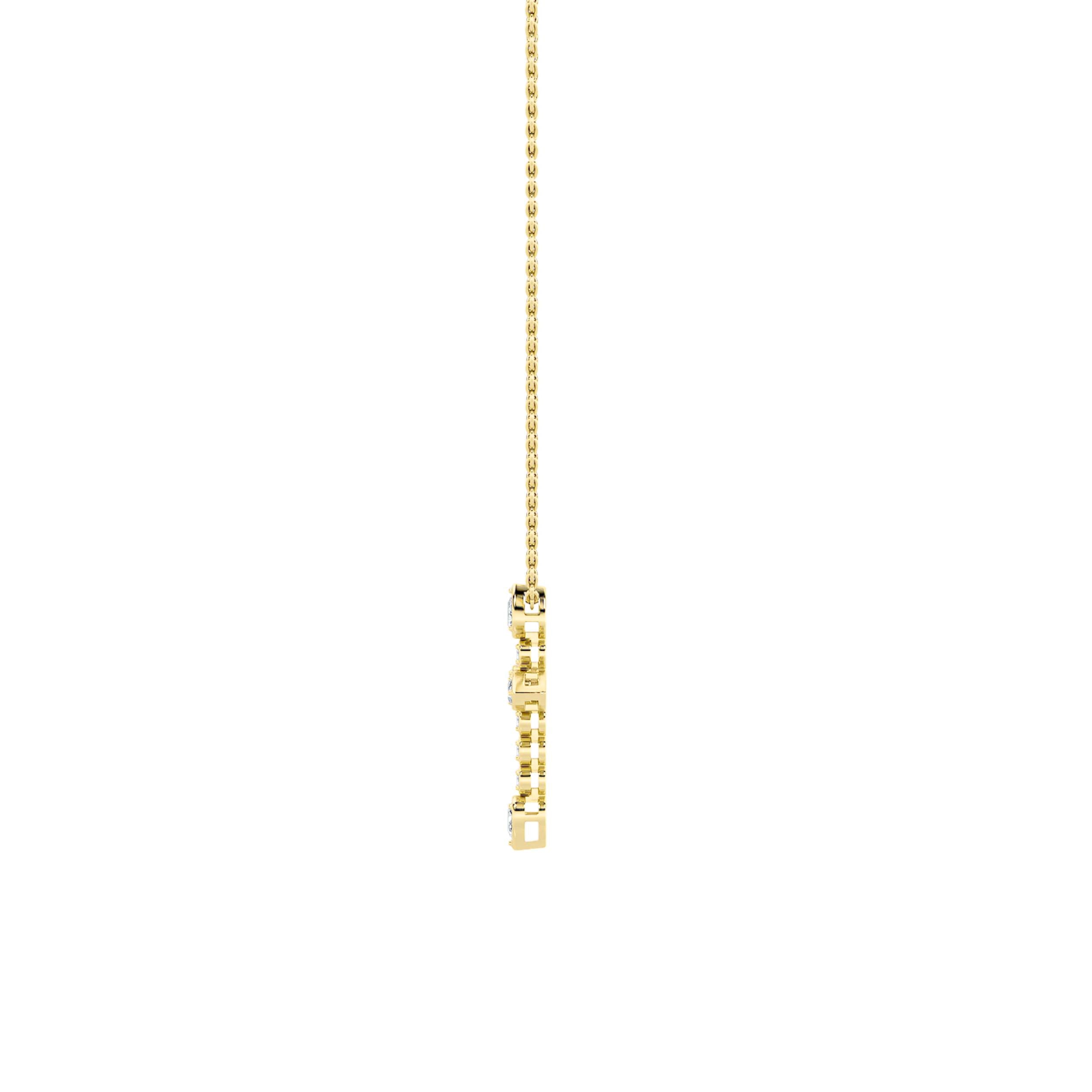 1.5ct Pear Shaped Lab Grown Diamond (F/VS) CrossPendant in 14K Yellow Gold