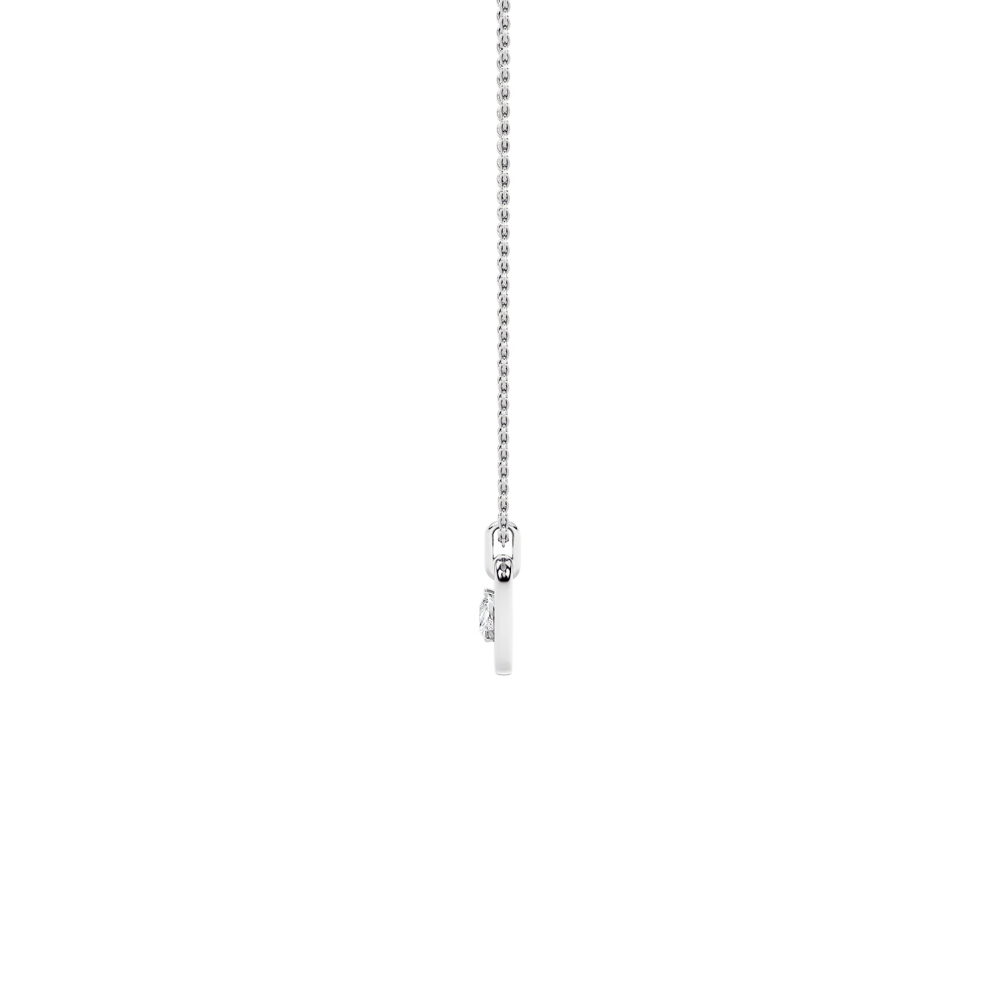 1.0ct Pear Shaped Lab Grown Diamond (F/VS) Heart Shaped Dangle Pendant in 14K White Gold