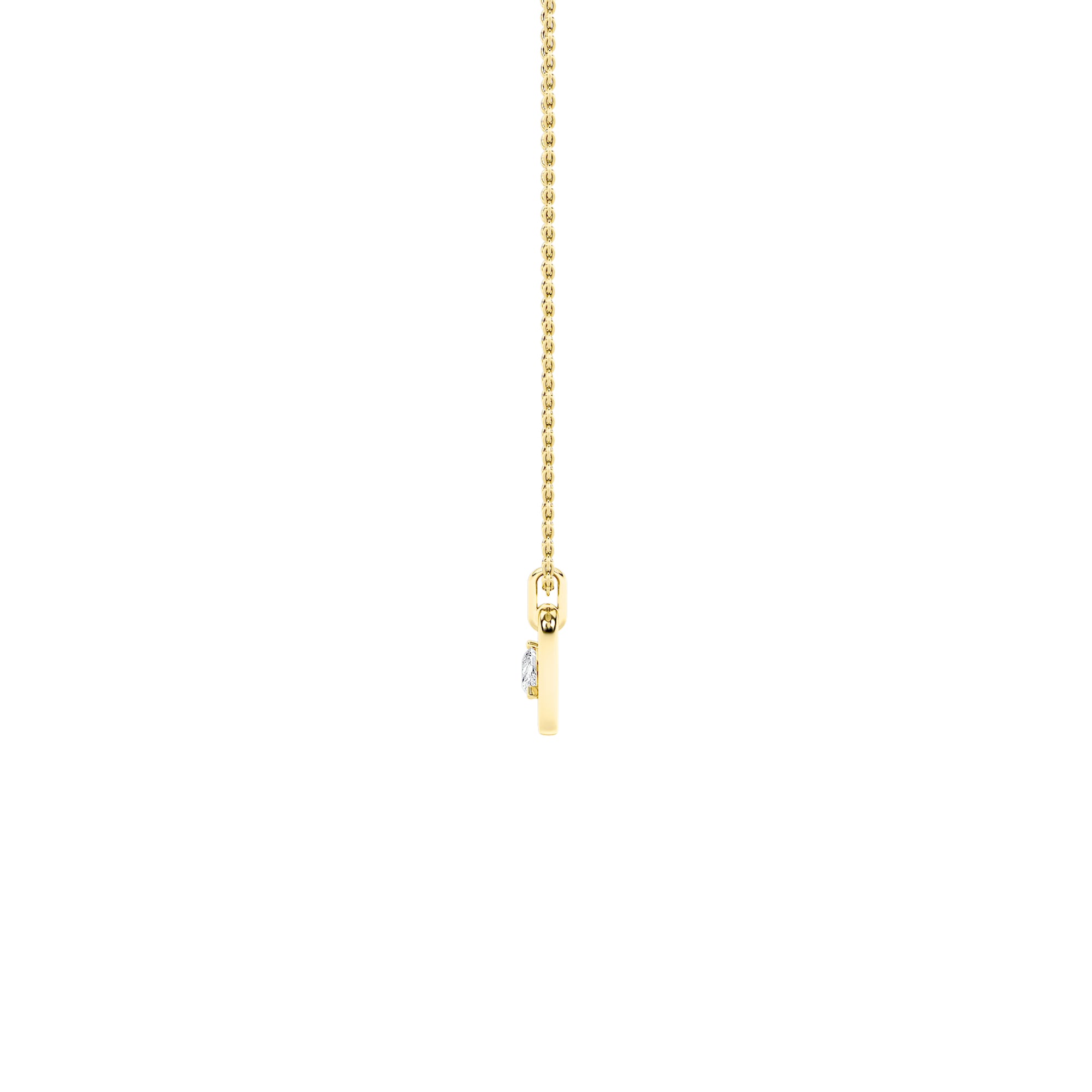 1.0ct Pear Shaped Lab Grown Diamond (F/VS) Heart Shaped Dangle Pendant in 14K Yellow Gold