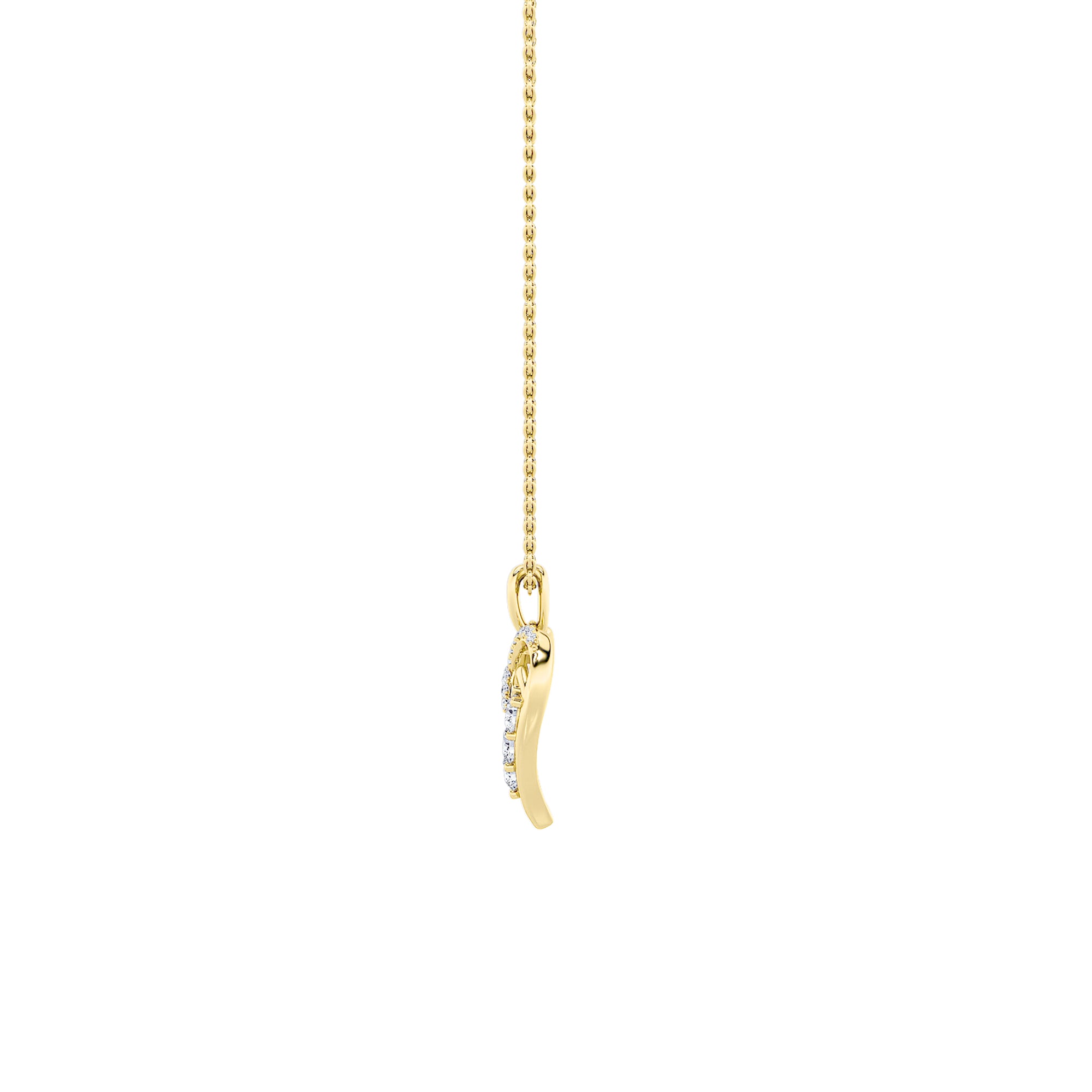 1.0ct Round Shaped Lab Grown Diamond (F/VS) Heart Shaped Pendant in 14K Yellow Gold