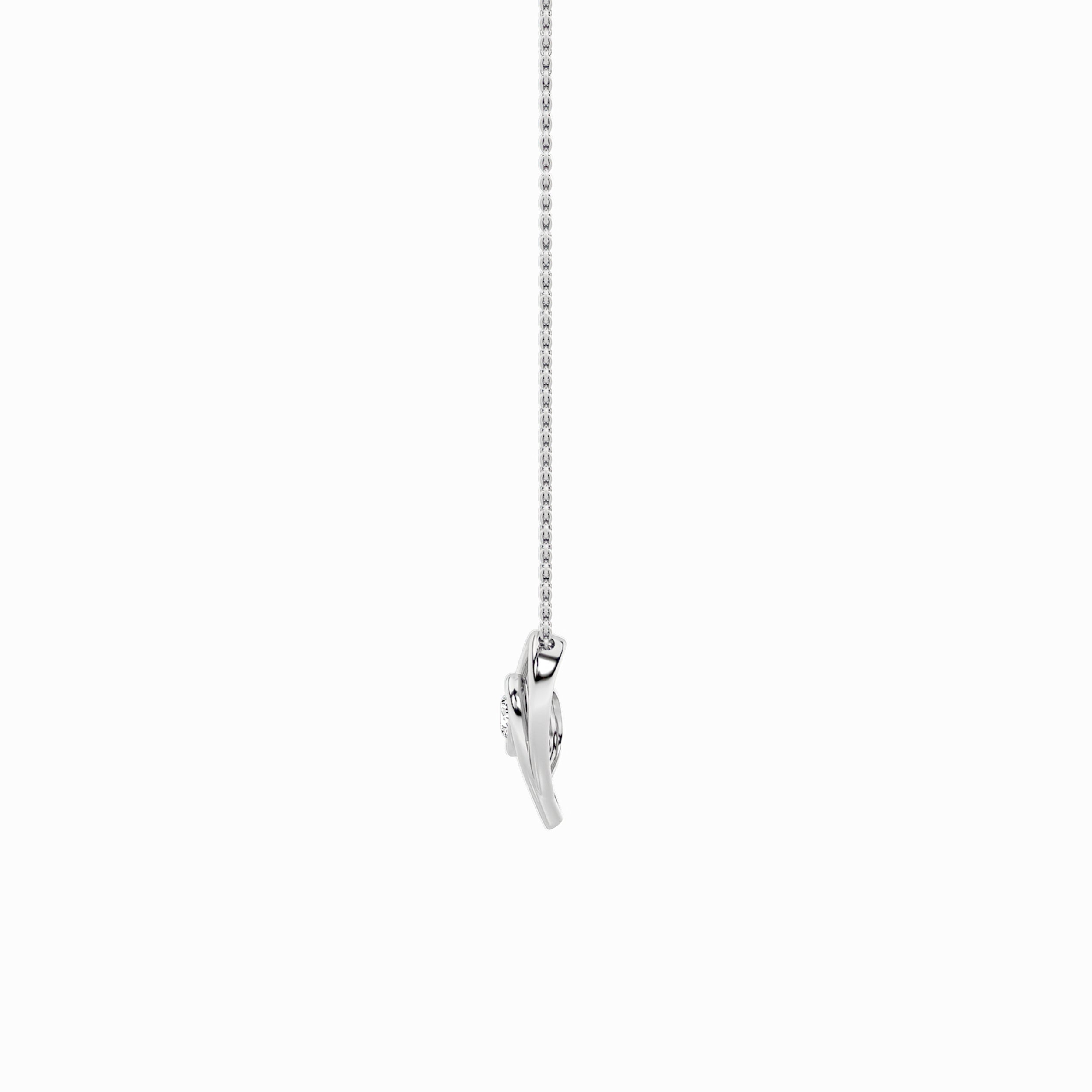 1.0ct Round Shaped Lab Grown Diamond (F/VS) Heart Shaped Pendant in 14K White Gold