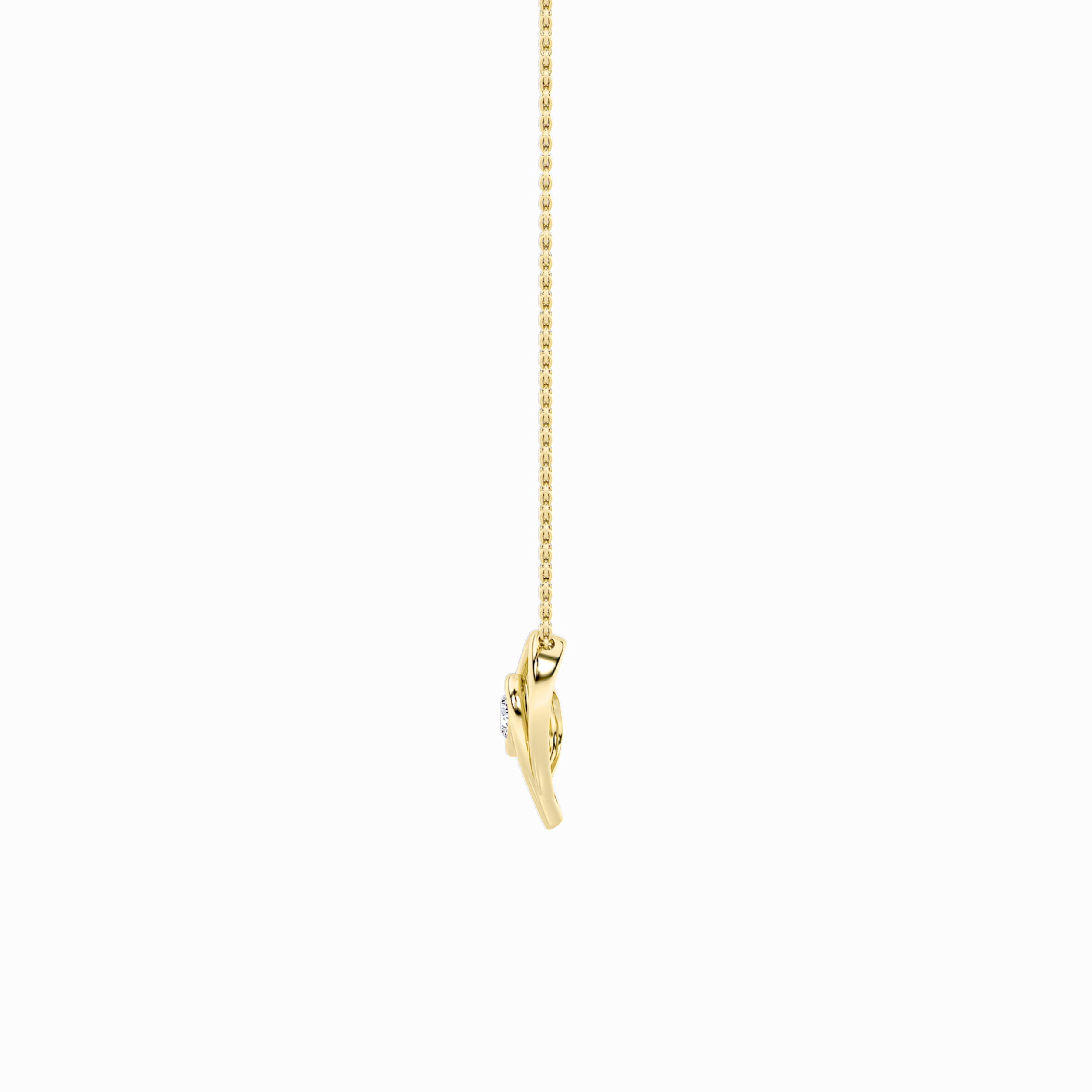 1.0ct Round Shaped Lab Grown Diamond (F/VS) Heart Shaped Pendant in 14K Yellow Gold