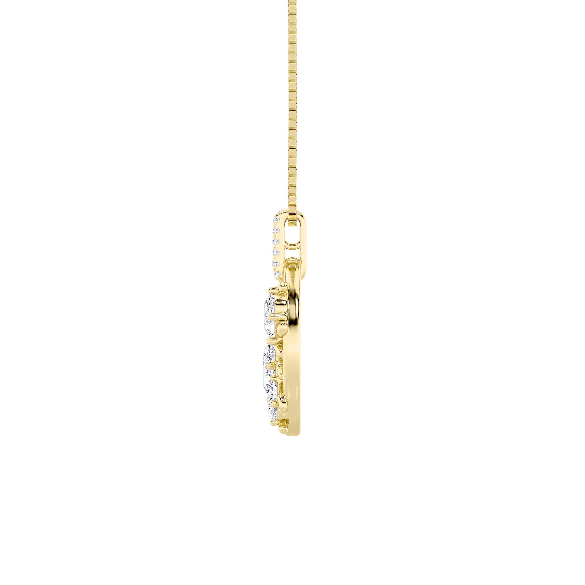 2.0ct Oval Shaped Lab Grown Diamond (F/VS) Baby Turtle Pendant in 14K Yellow Gold