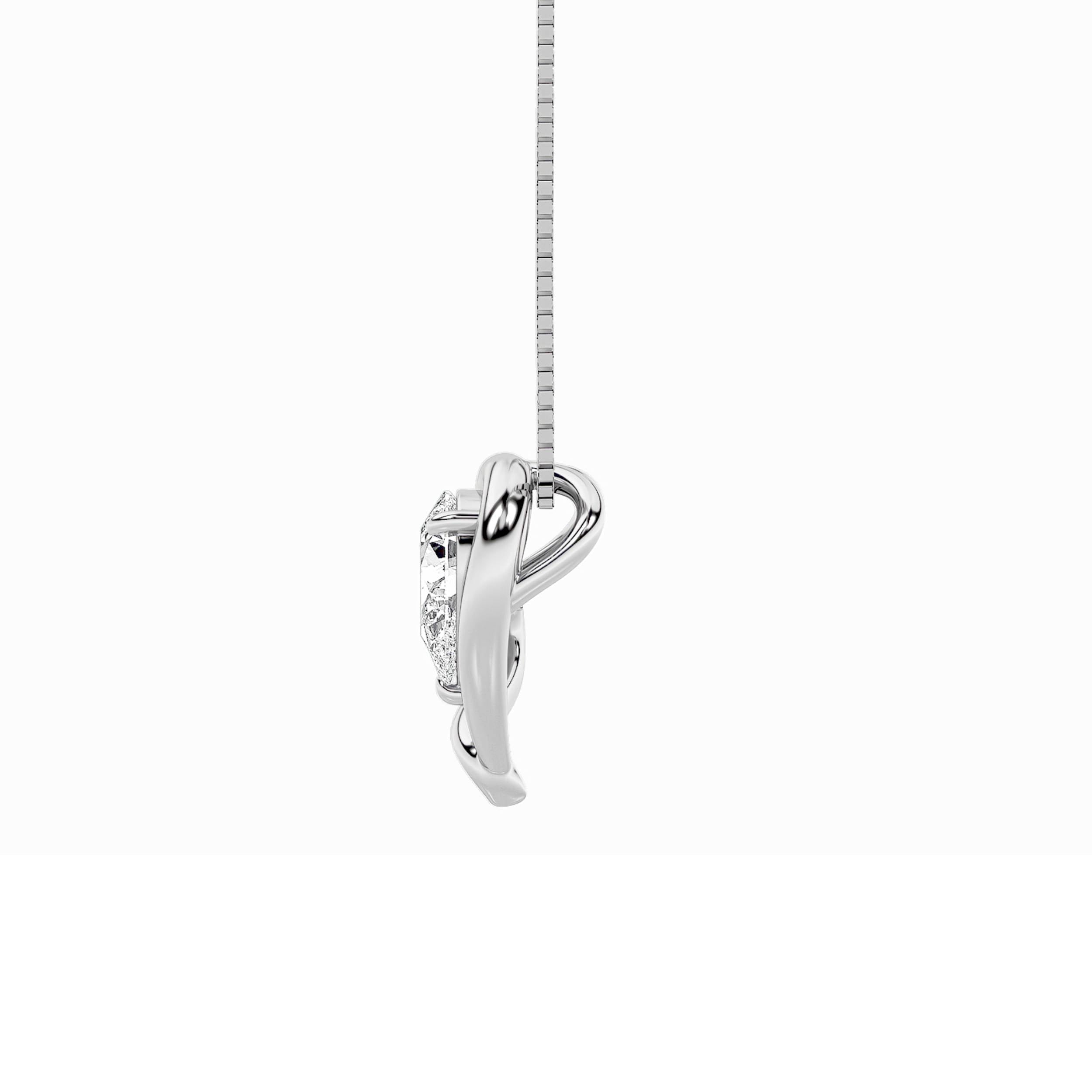 0.5ct Pear Shaped Lab Grown Diamond (F/VS) Heart Pendant in 14K White Gold