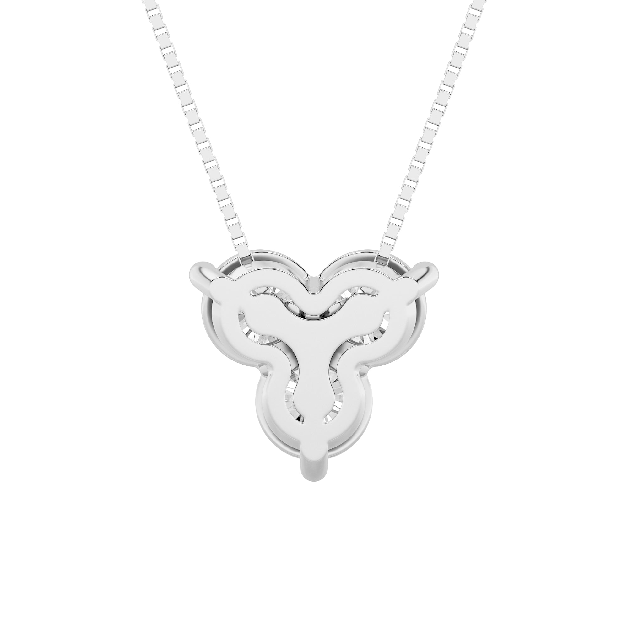 1.0ct Round Shaped Lab Grown Diamond (F/VS) Three Stone Pendant in 14K White Gold