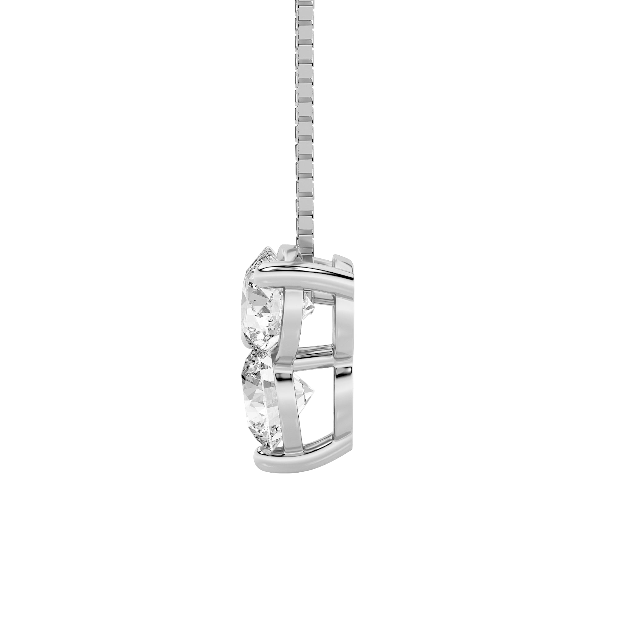 1.0ct Round Shaped Lab Grown Diamond (F/VS) Three Stone Pendant in 14K White Gold