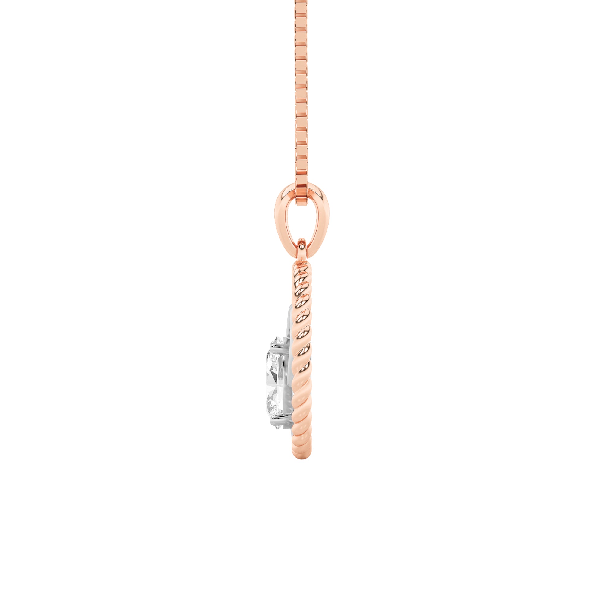 1.0ct Oval Shaped Lab Grown Diamond (F/VS) Zodiac Pendant in 14K Rose Gold & White Gold