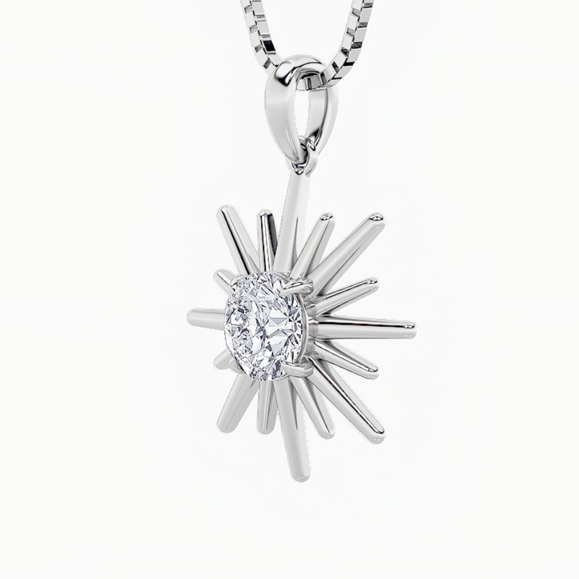 1.5ct Round Shaped Lab Grown Diamond (F/VS) Astralis Pendant in 14K White Gold