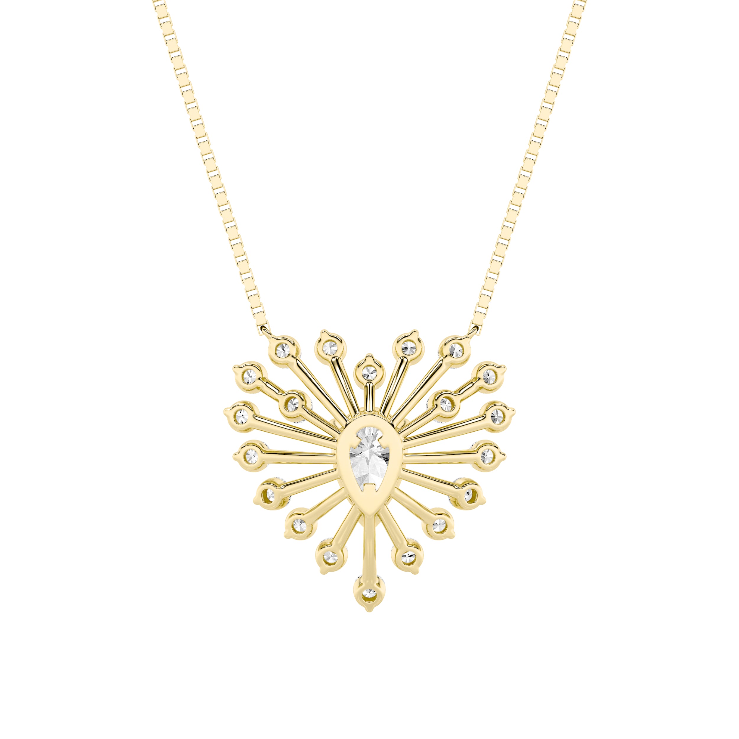 1.5ct Pear Shaped Lab Grown Diamond (F/VS) Astralis Necklace in 14K Yellow Gold