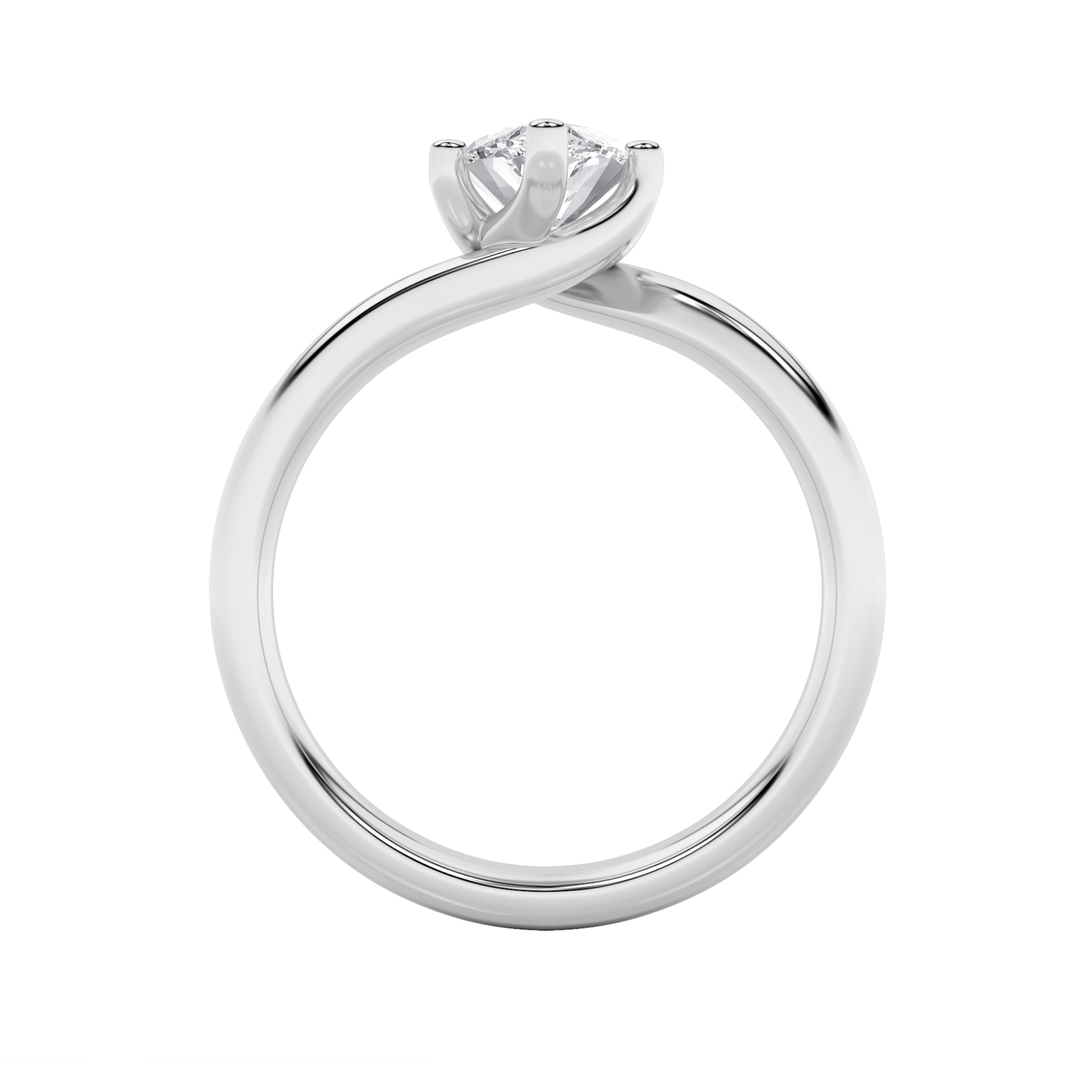 1Cttw Marquise Shaped Lab Grown Diamond (F/VS) Bypass Shank Engagement Ring in 14K Gold